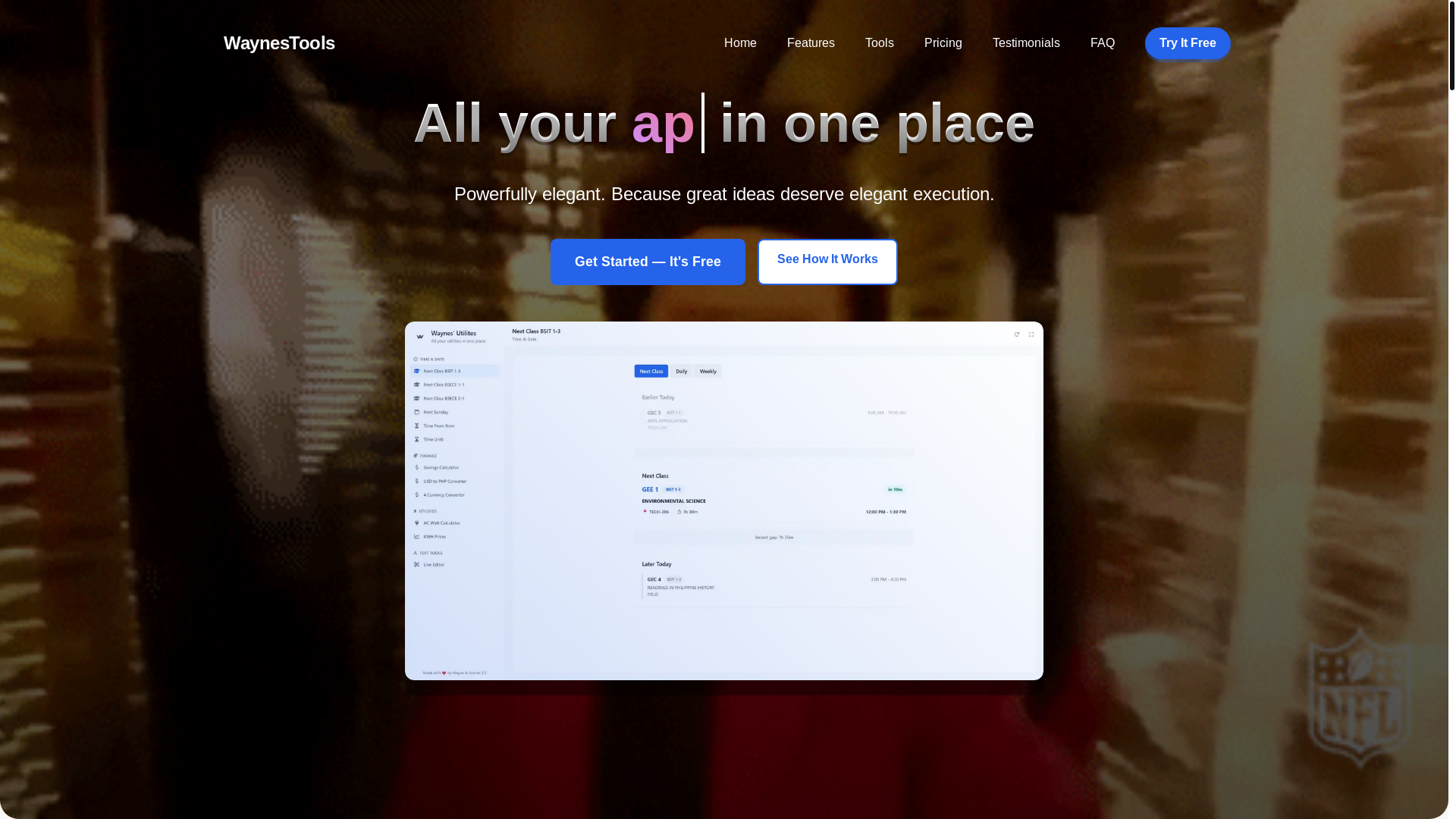 website screenshot of https://waynestools.pages.dev/