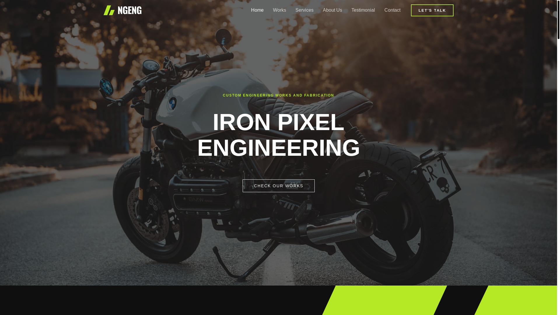 website screenshot of https://ironpixelengineering.com/