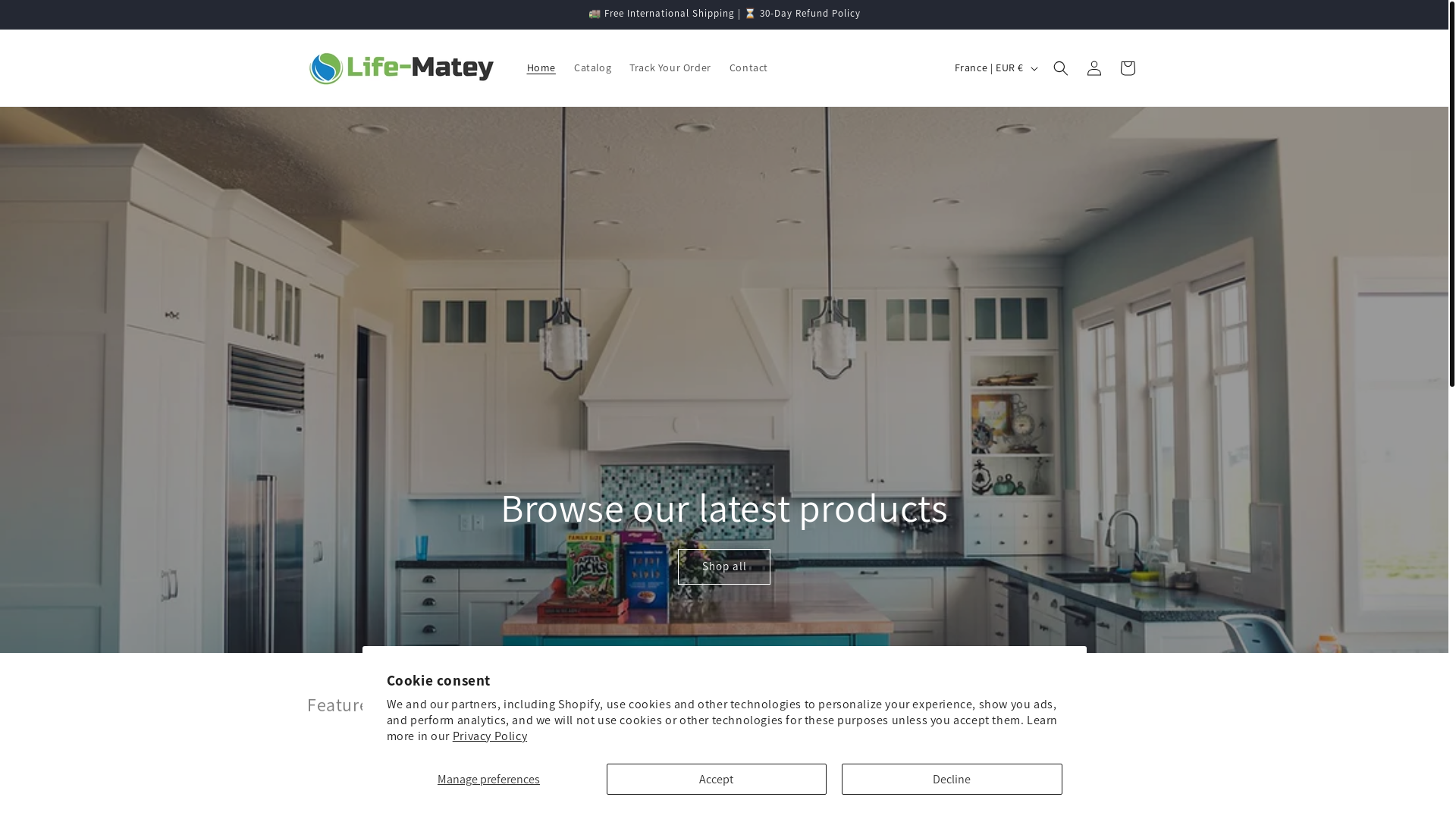 website screenshot of https://life-matey.store/