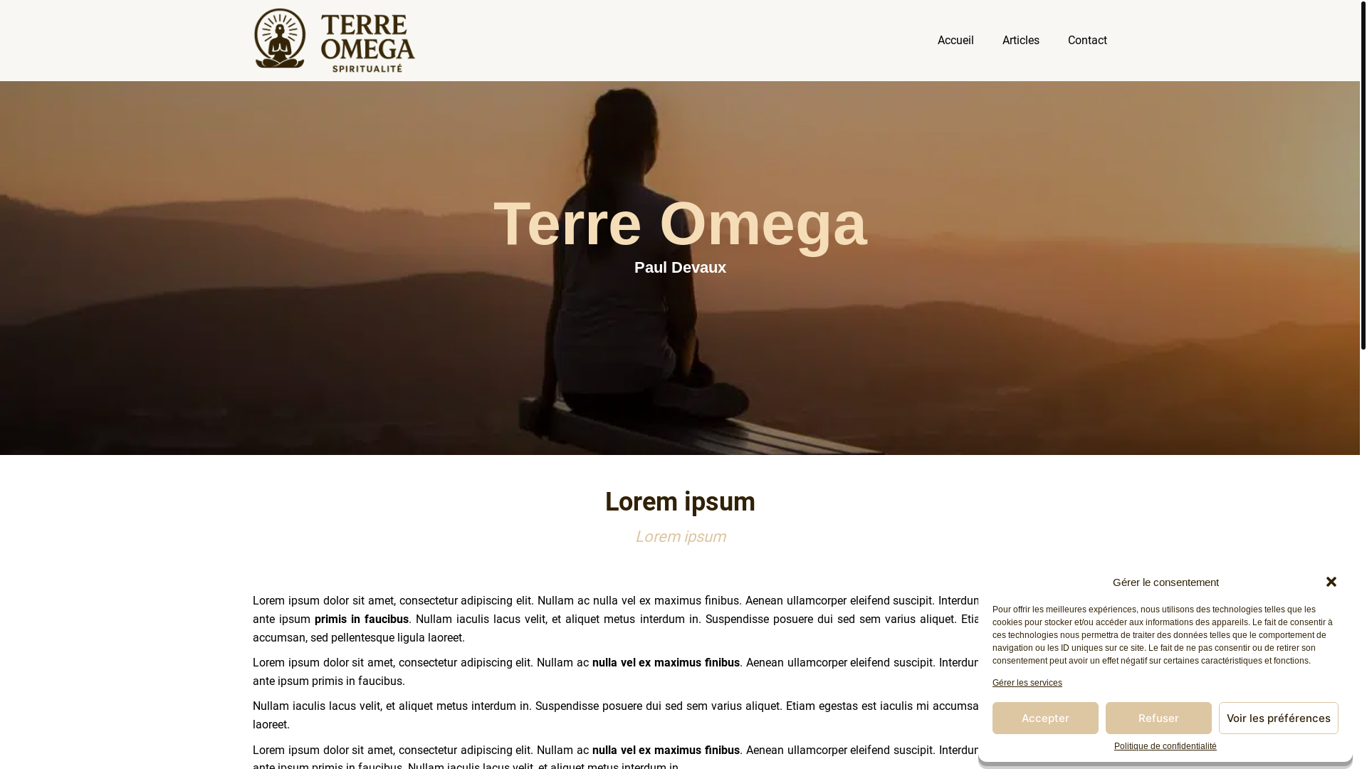 website screenshot of https://terre-omega.fr/