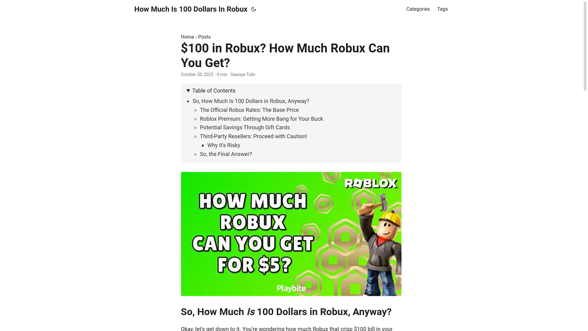 website screenshot of https://how-much-is-100-dollars-in-robux.pages.dev/