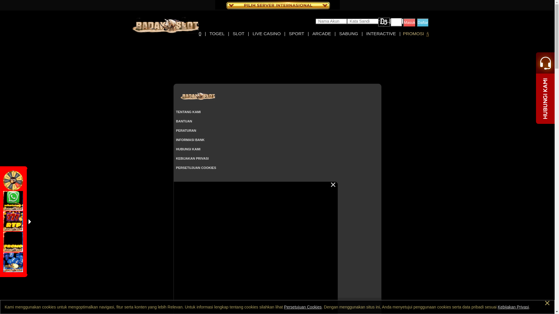 website screenshot of https://badakslot3.lat/