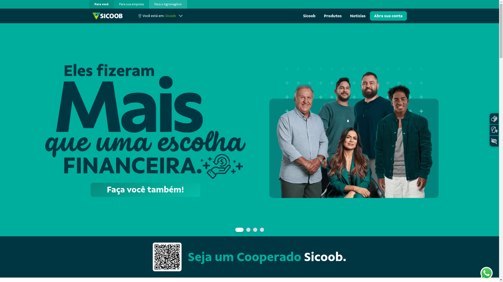 website screenshot of https://sicoob.com.br