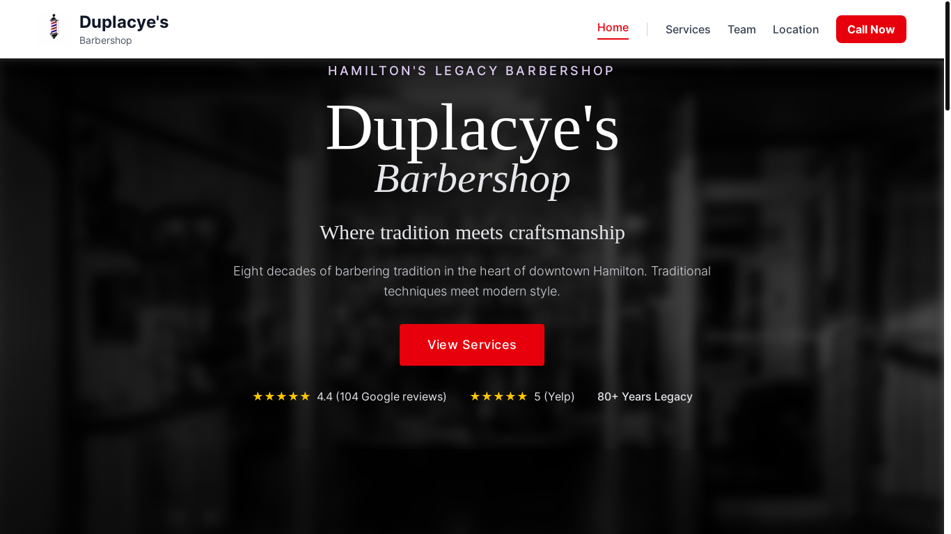 website screenshot of https://duplaceys.com/
