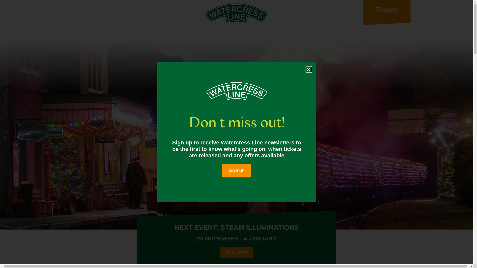 website screenshot of https://watercressline.co.uk/