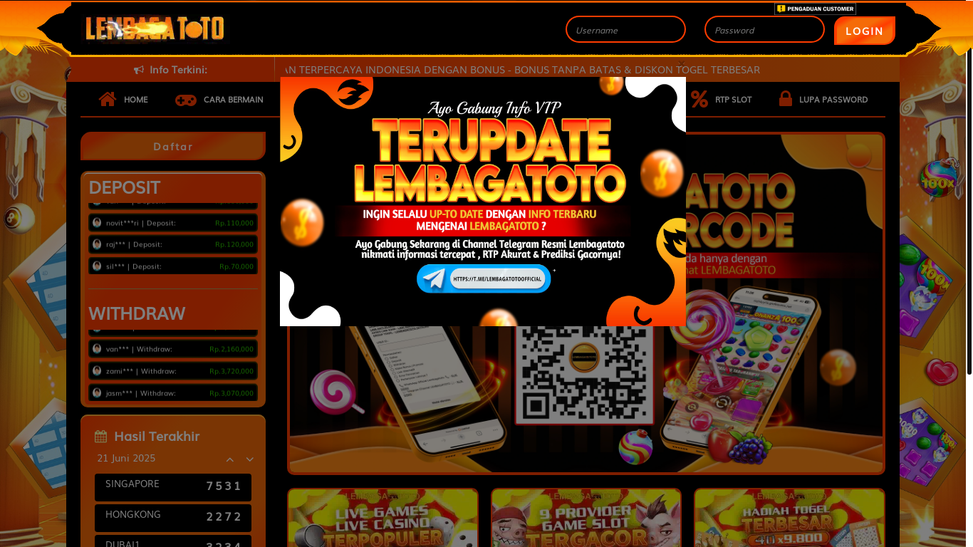 website screenshot of https://lembagatotowin.homes/