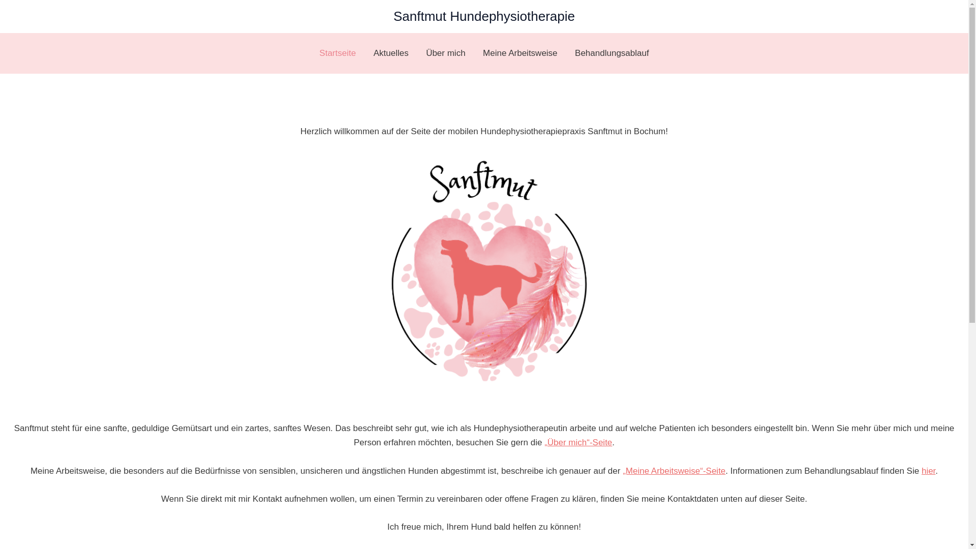 website screenshot of https://sanftmut-hundephysiotherapie.de/