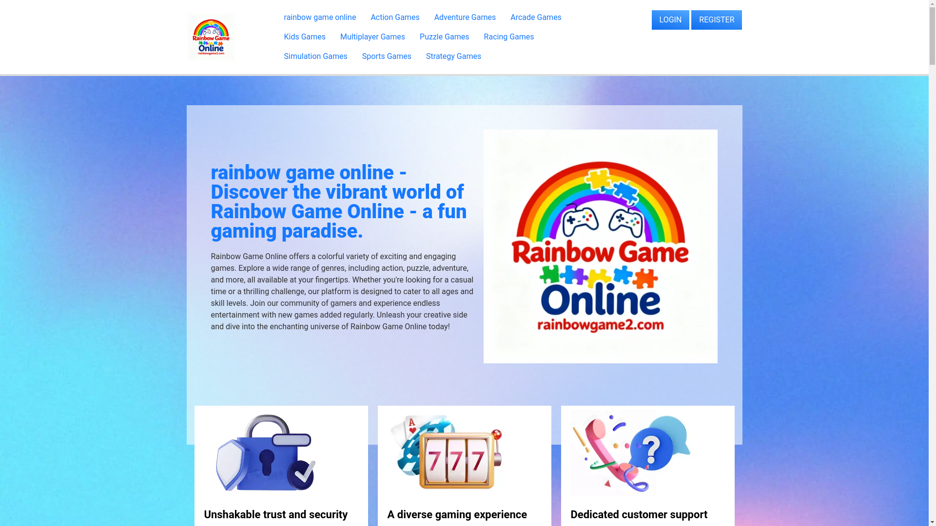 website screenshot of https://rainbowgame2.com/