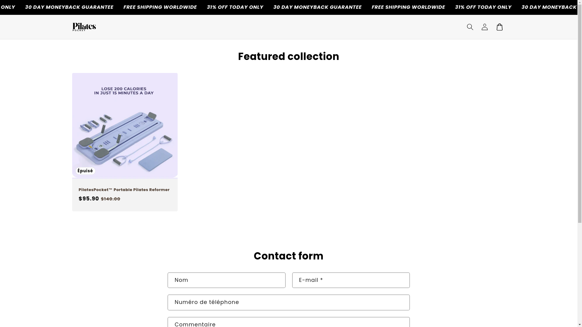 website screenshot of https://pilatespocket.com/