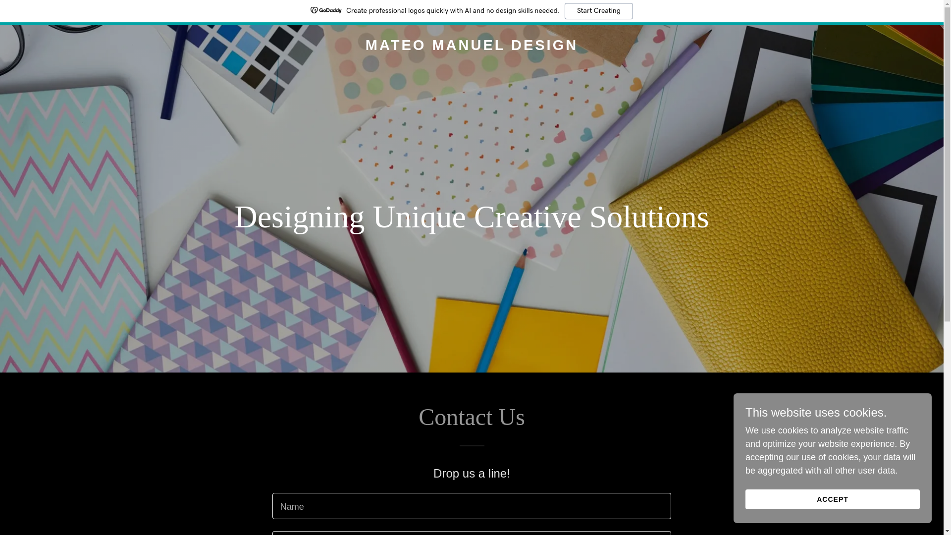 website screenshot of https://mateomanueldesign.com/