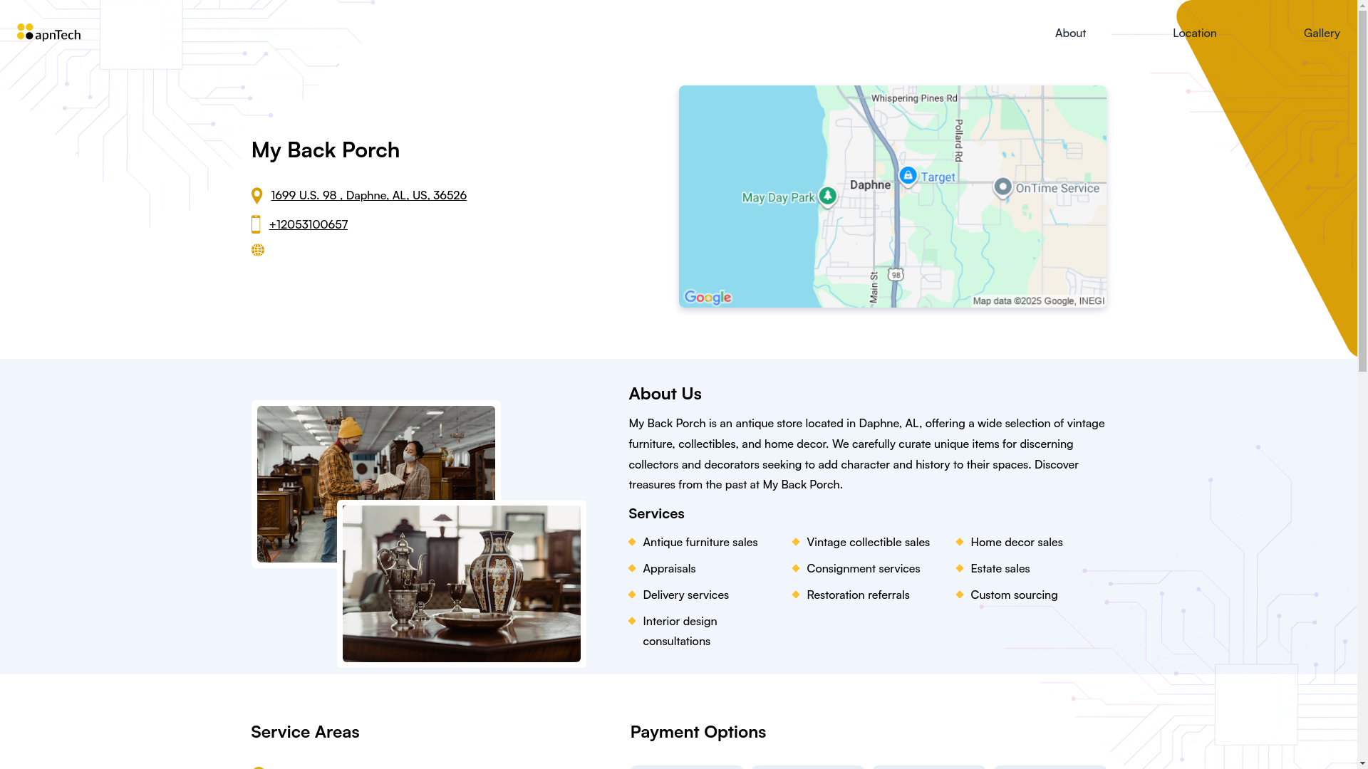 website screenshot of https://mybackporch.online/