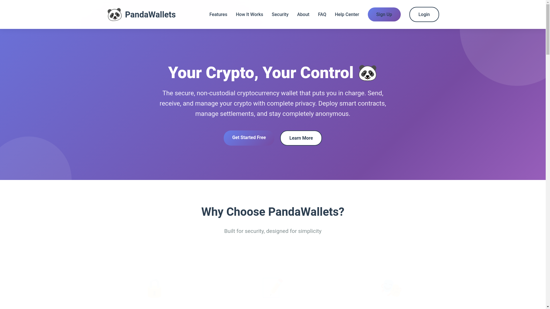 website screenshot of https://pandawallets.com/