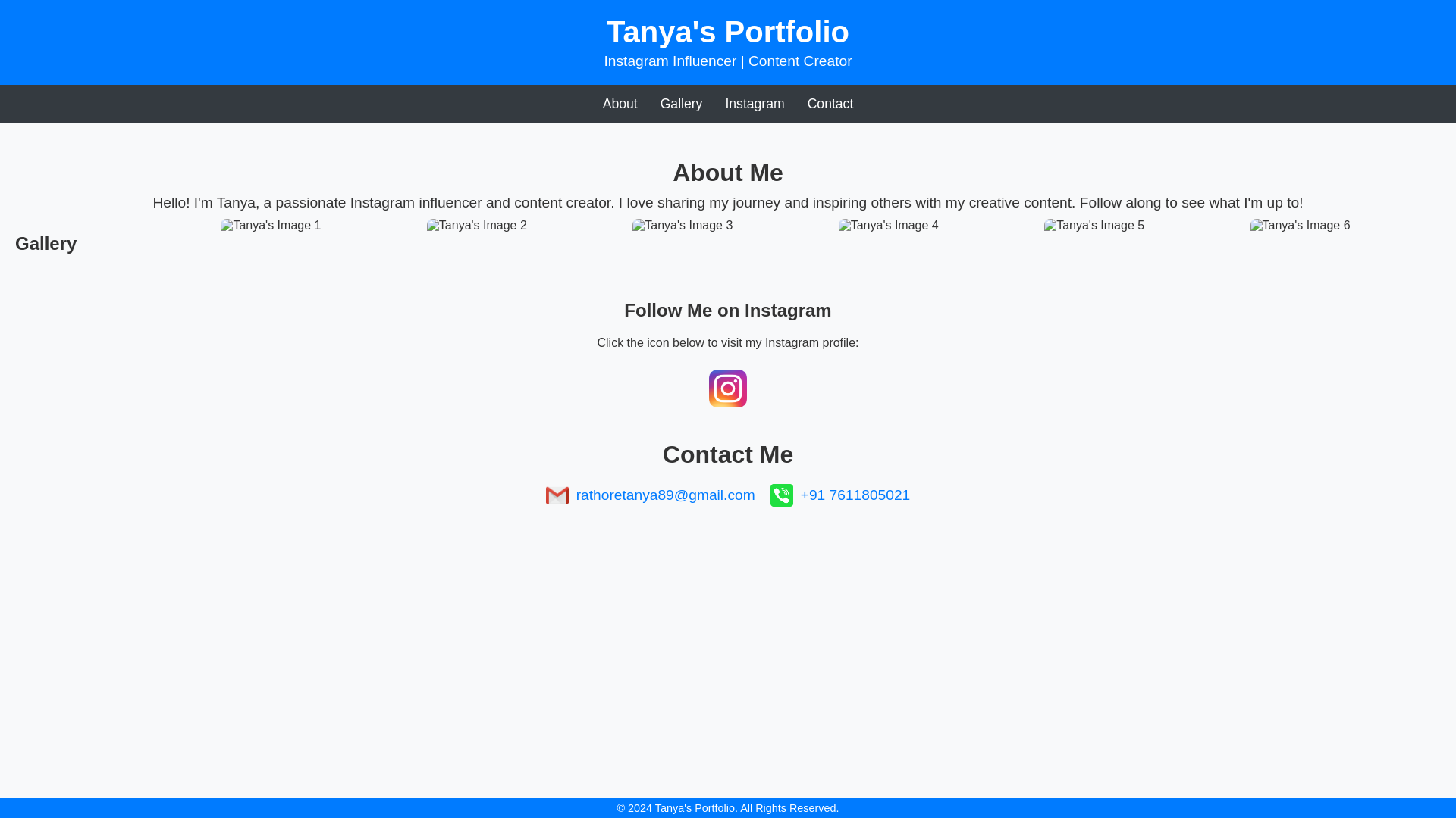 website screenshot of https://tanayarathore.github.io/Portfolio/