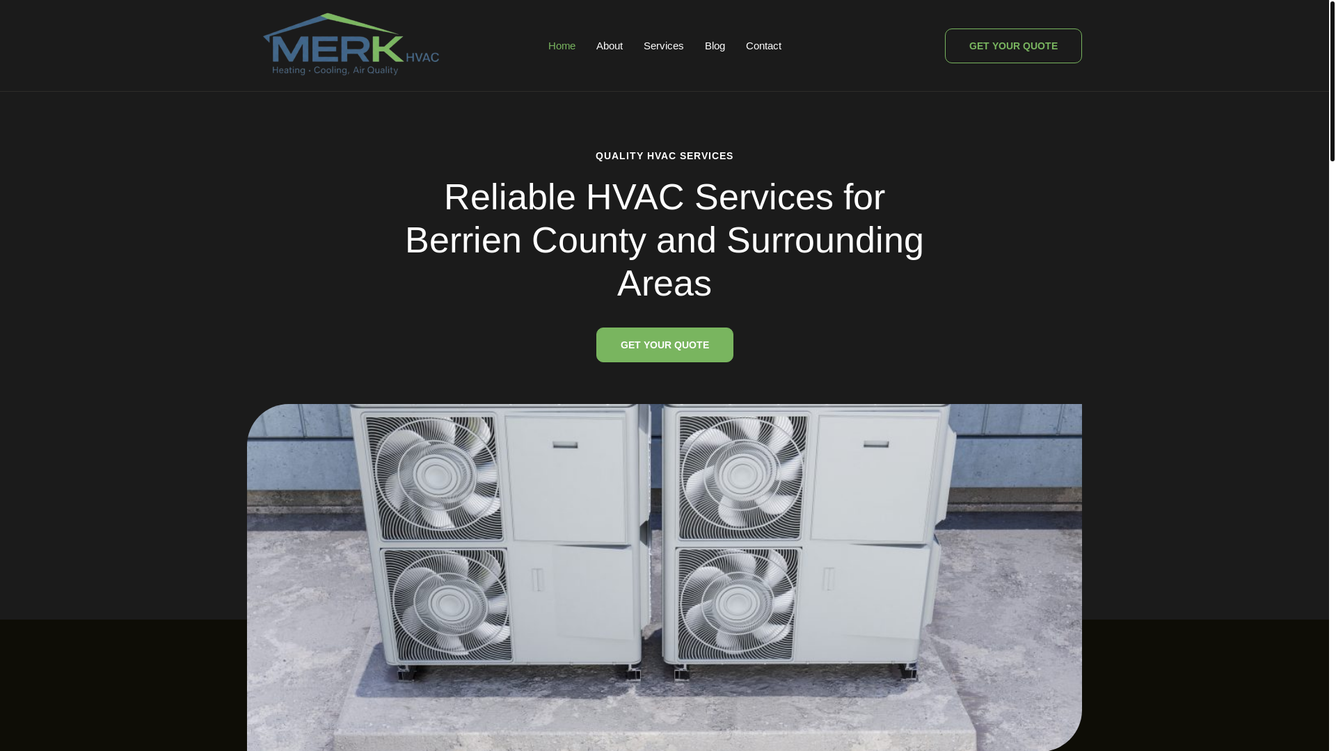 website screenshot of https://merkhvac.com/