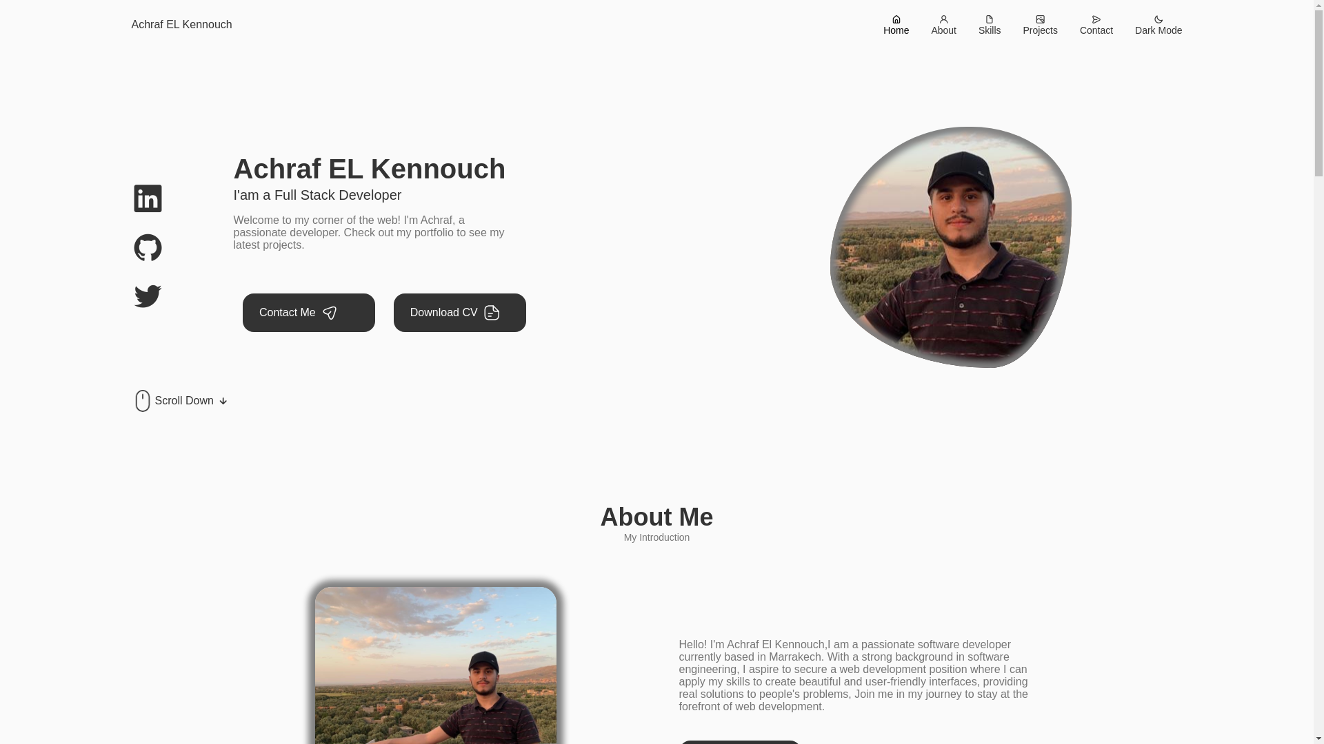 website screenshot of https://achrafelkennouch-com.pages.dev/