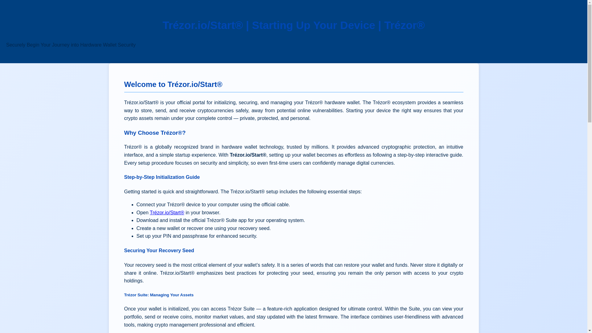 website screenshot of https://view-start-trezr-io-en.pages.dev/