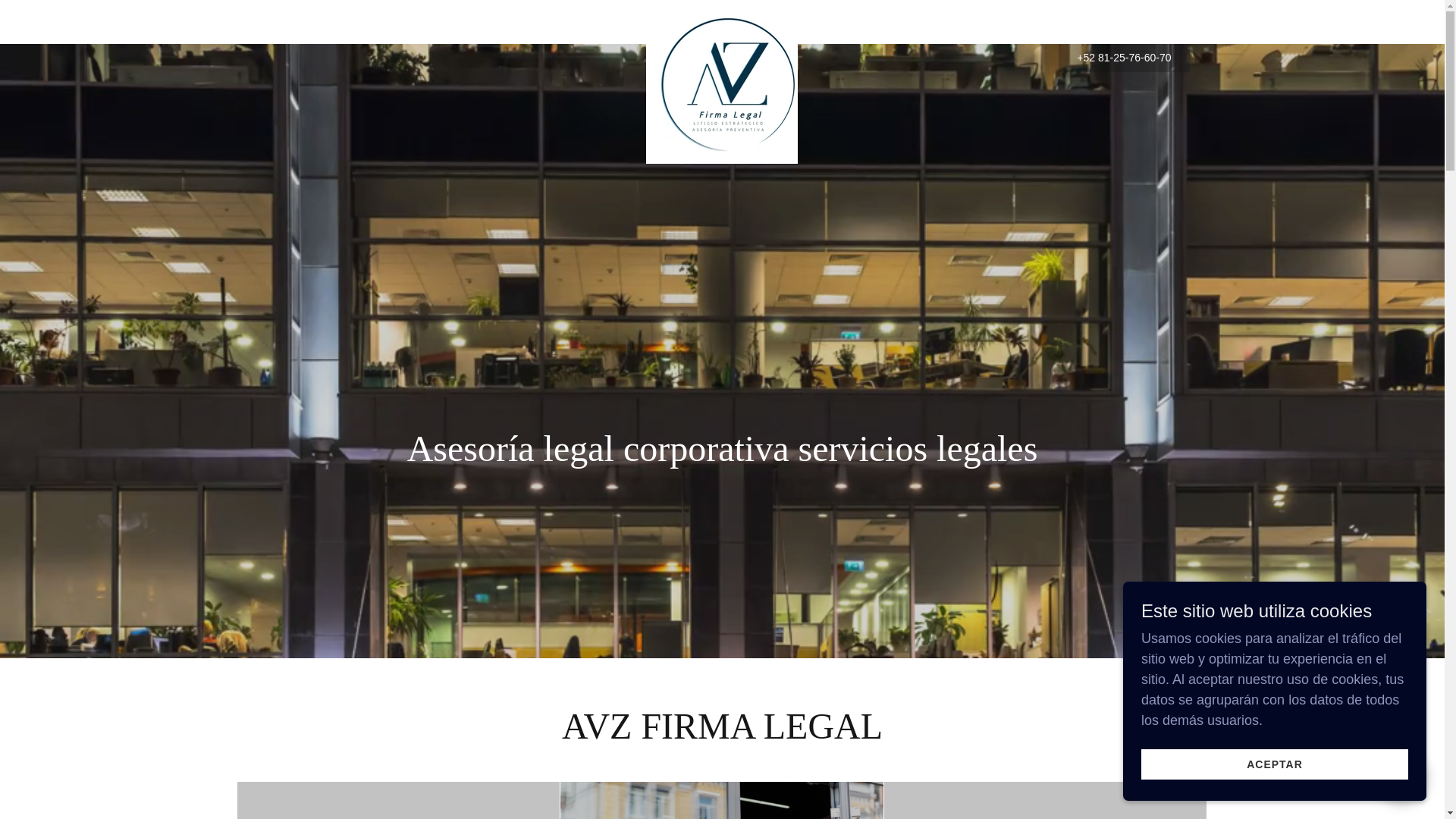 website screenshot of https://avzfirmalegal.com/