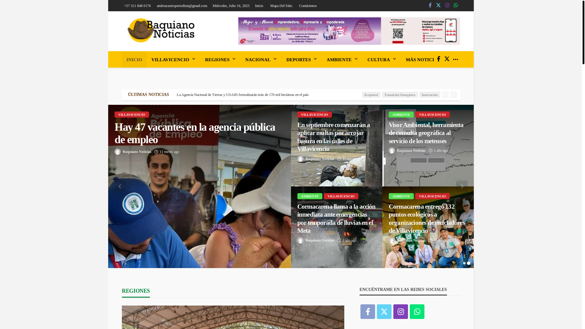website screenshot of https://baquianoticias.com/