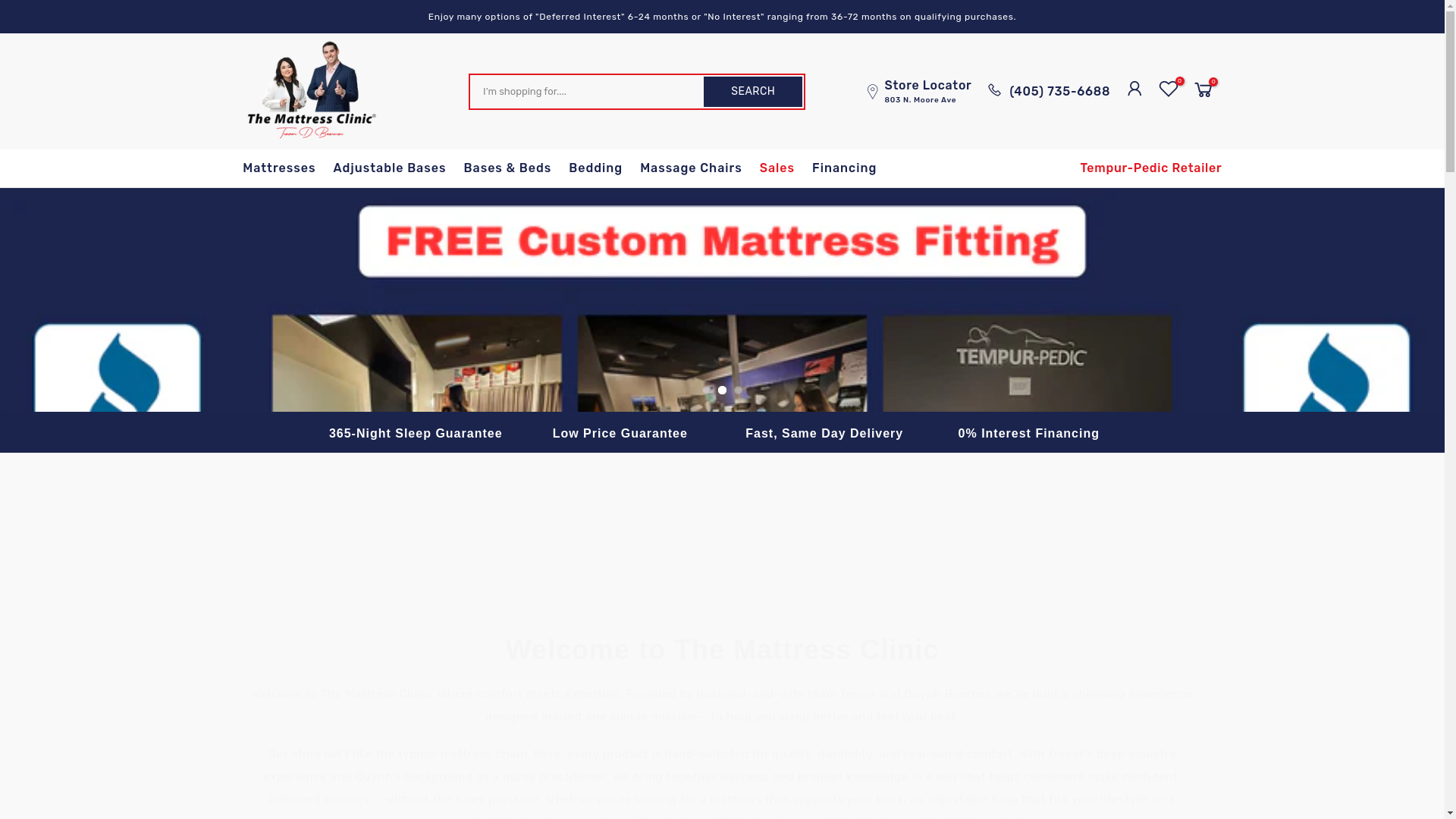 website screenshot of https://mattressclinic.info/