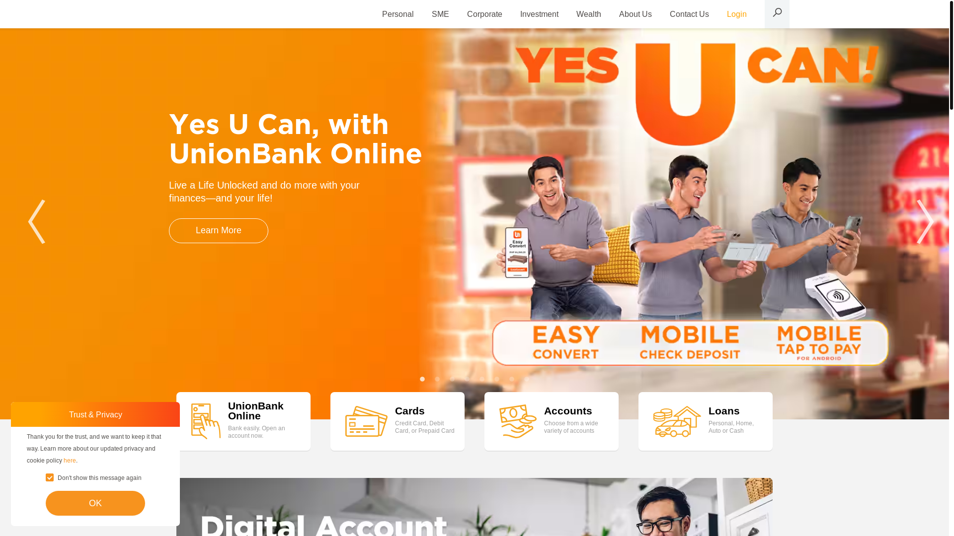 website screenshot of https://www.unionbankph.com/