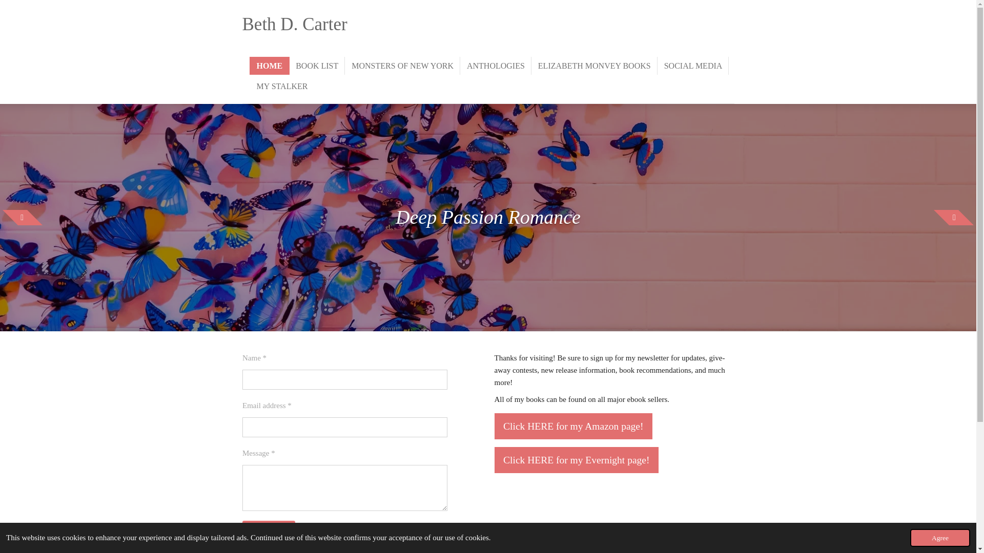 website screenshot of https://authorbethdcarter.com/