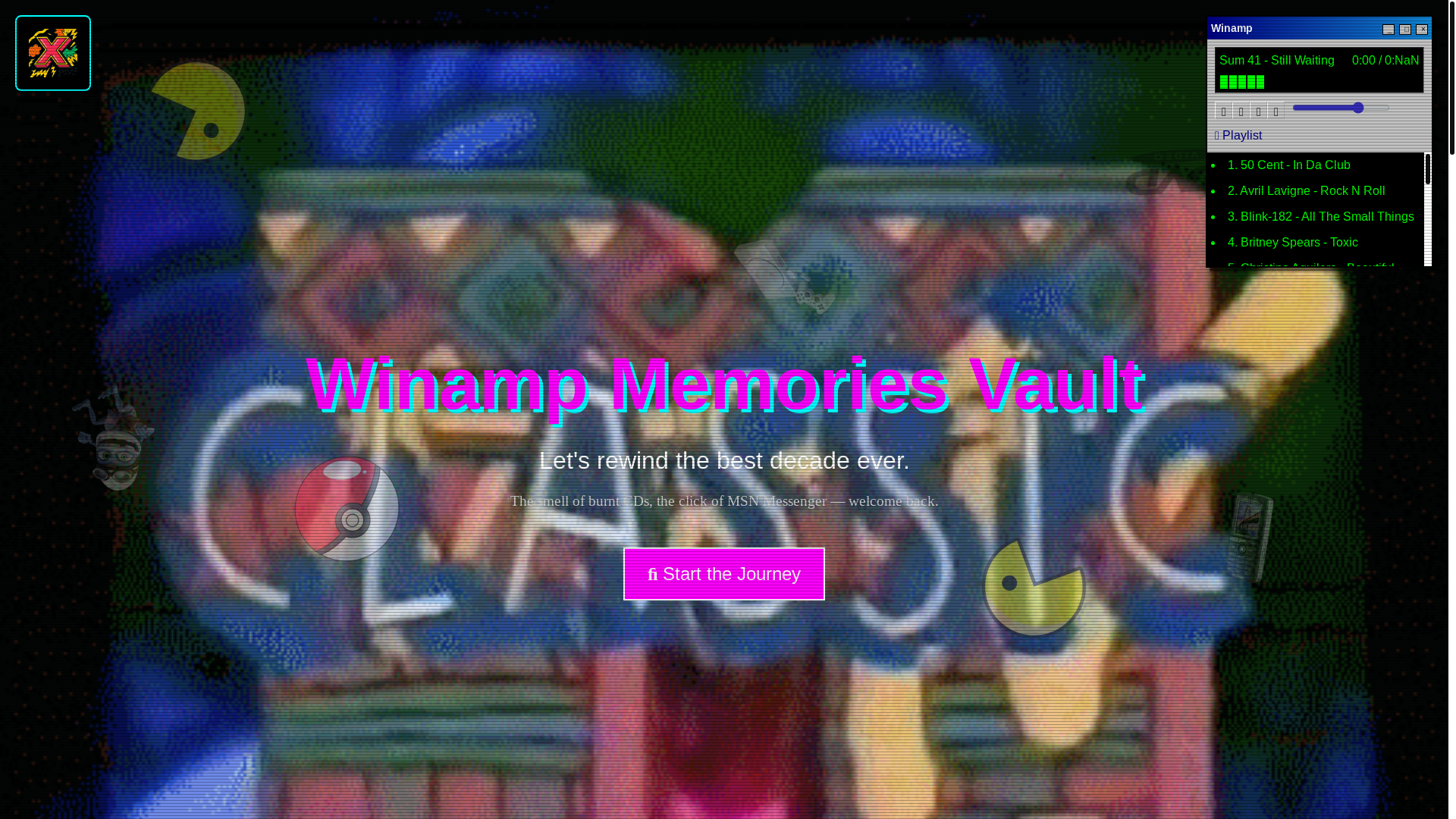 website screenshot of https://winampmemories.org/