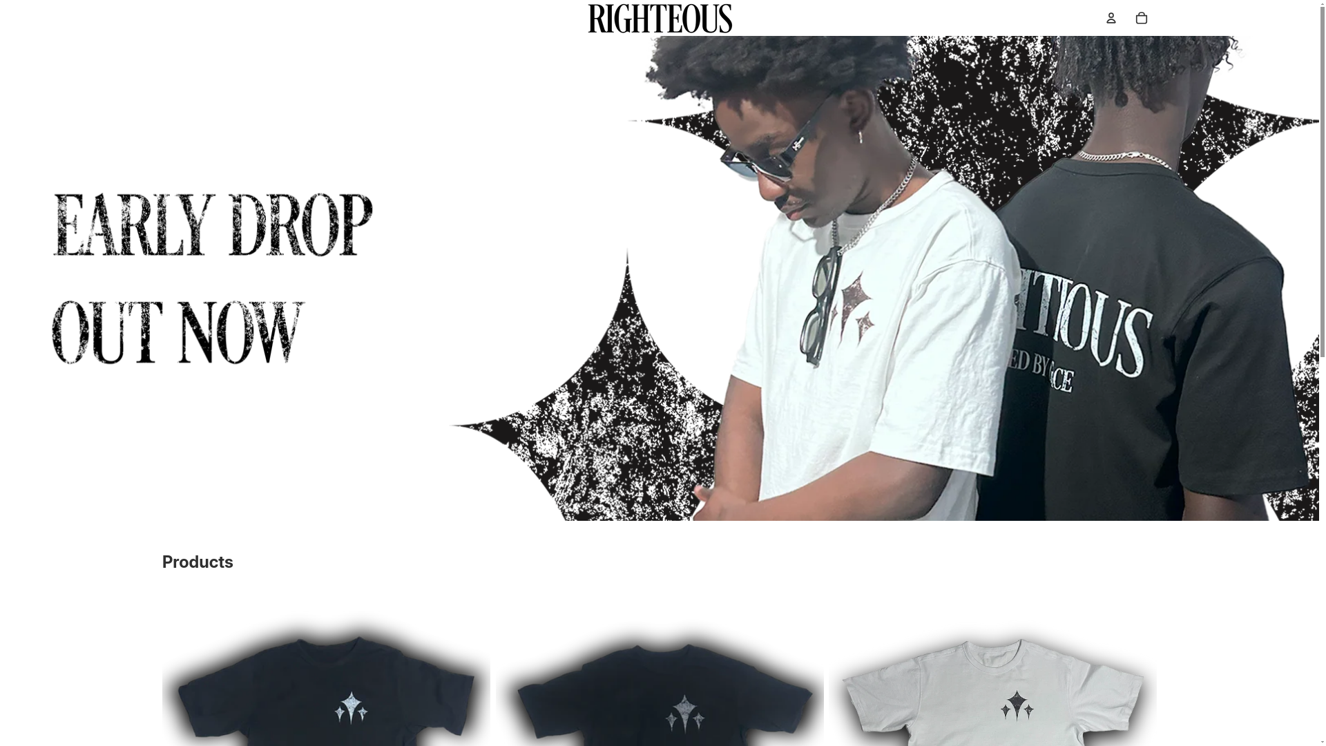 website screenshot of https://shoprighteous.net/