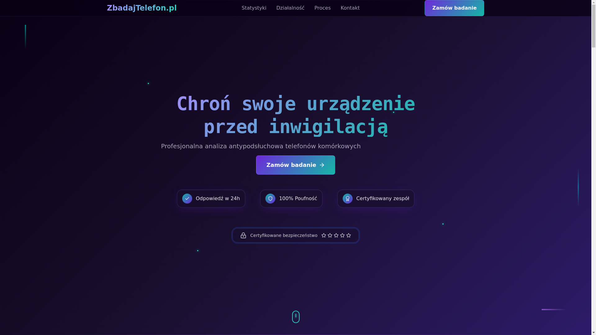 website screenshot of https://zbadajtelefon-pl.pages.dev/