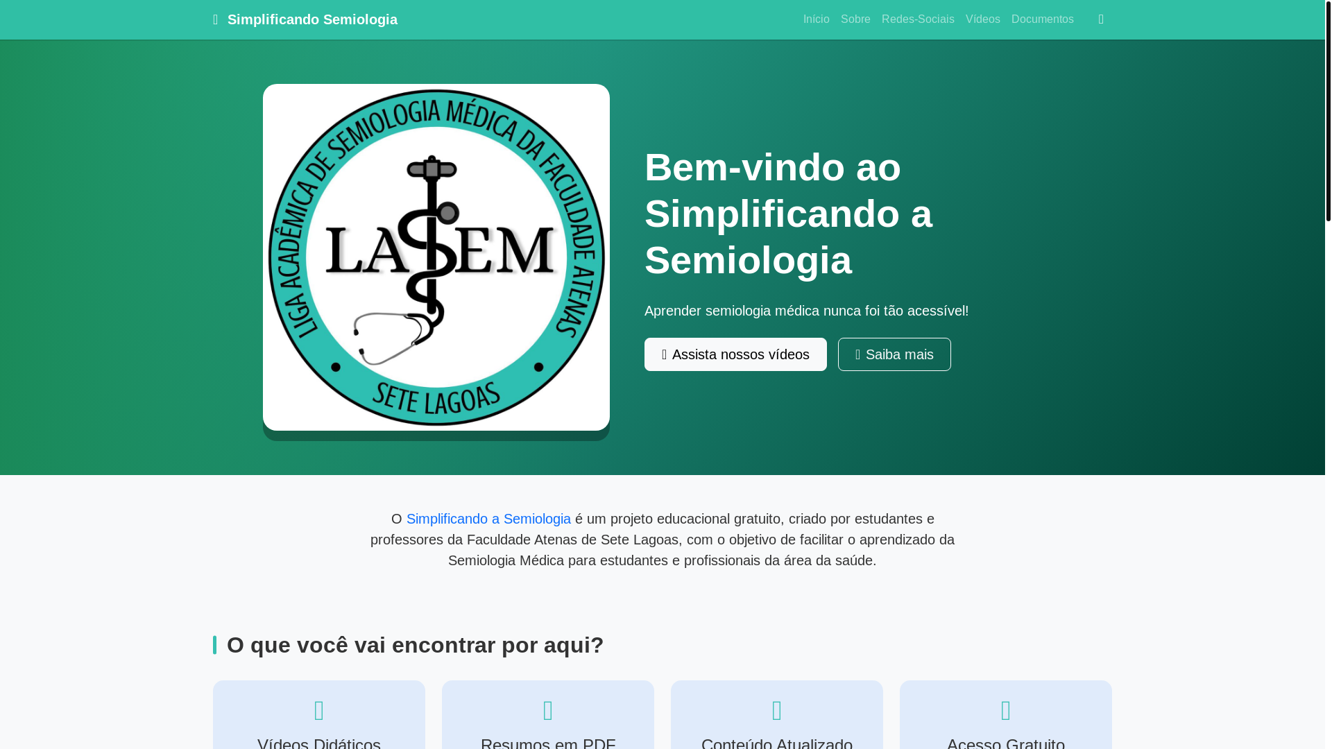 website screenshot of https://simplificandoasemiologia.com.br/