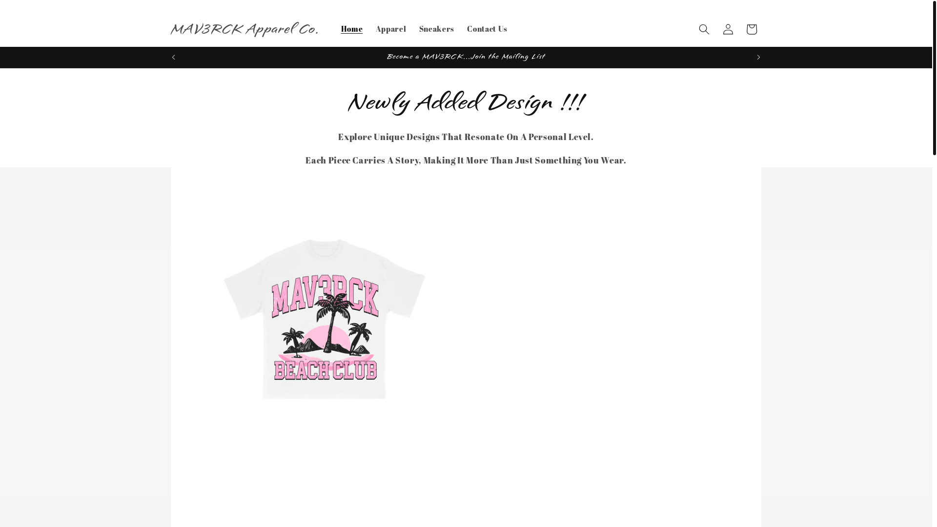 website screenshot of https://mavrckapparel.com/