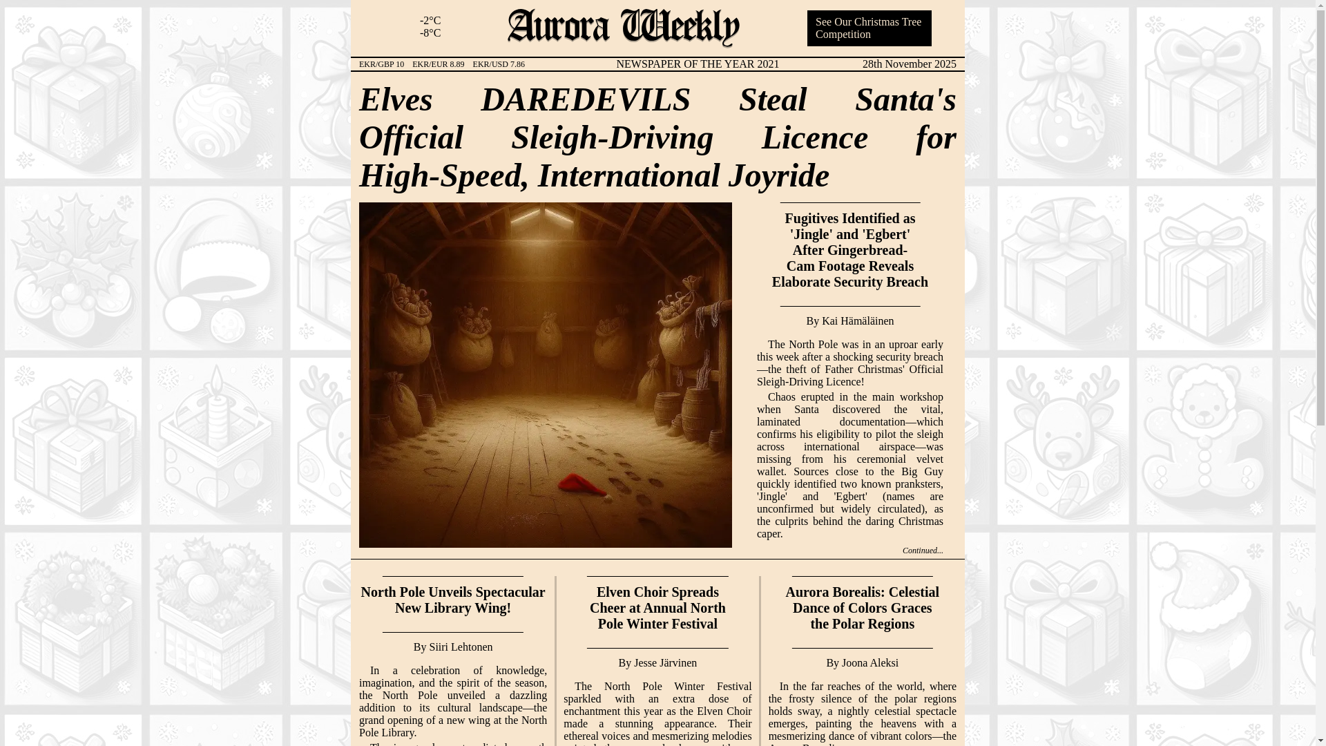 website screenshot of https://aurora-weekly.com/