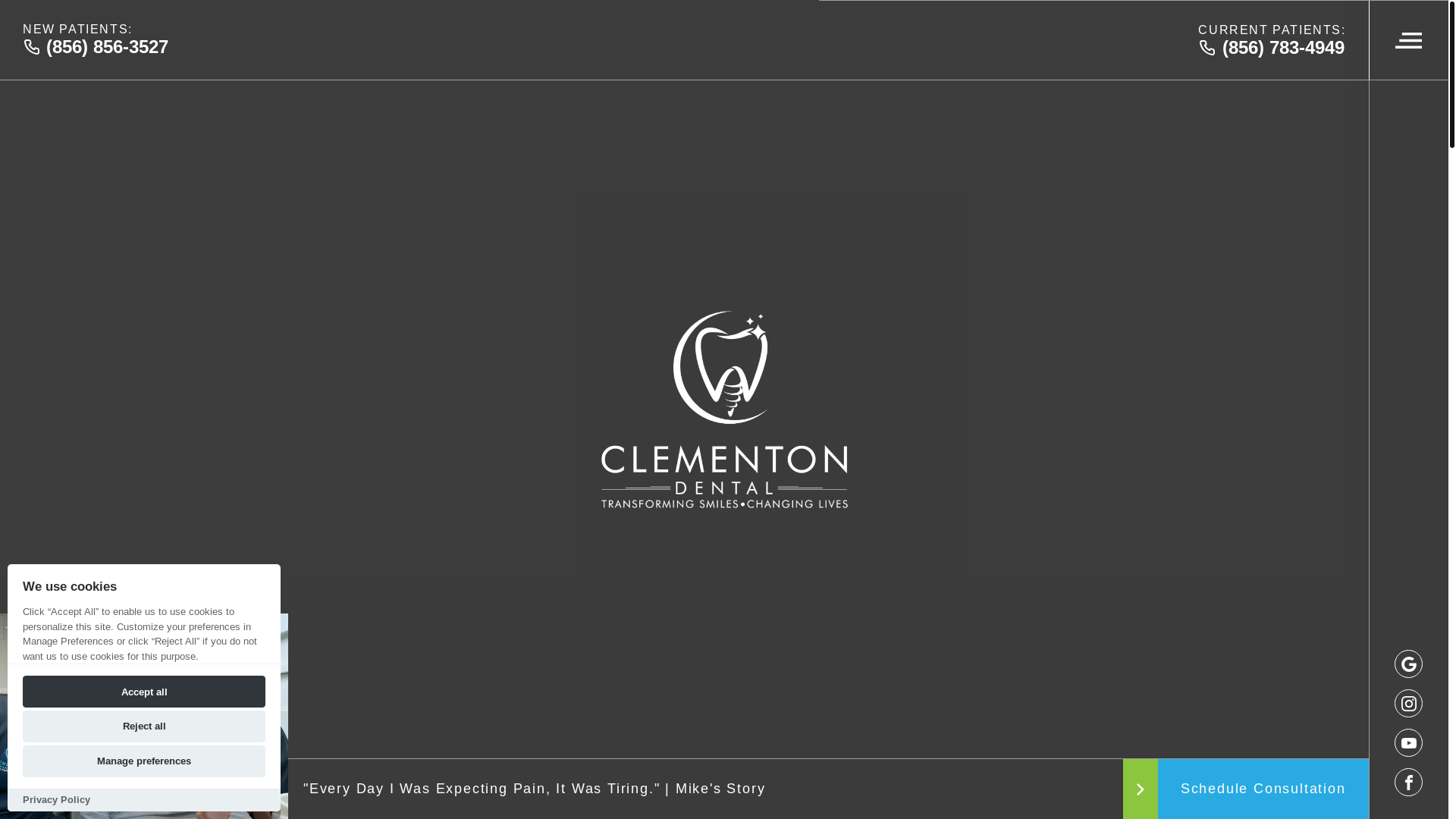 website screenshot of https://www.clementon-dental.com
