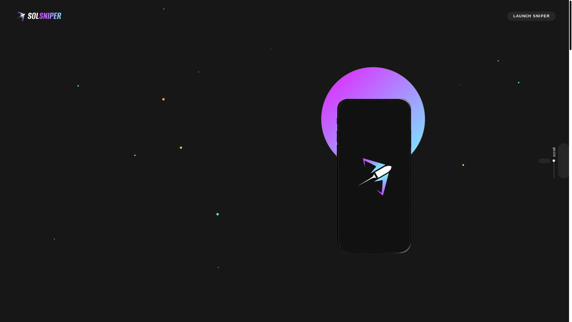 website screenshot of https://sniperbotsolcore.com/