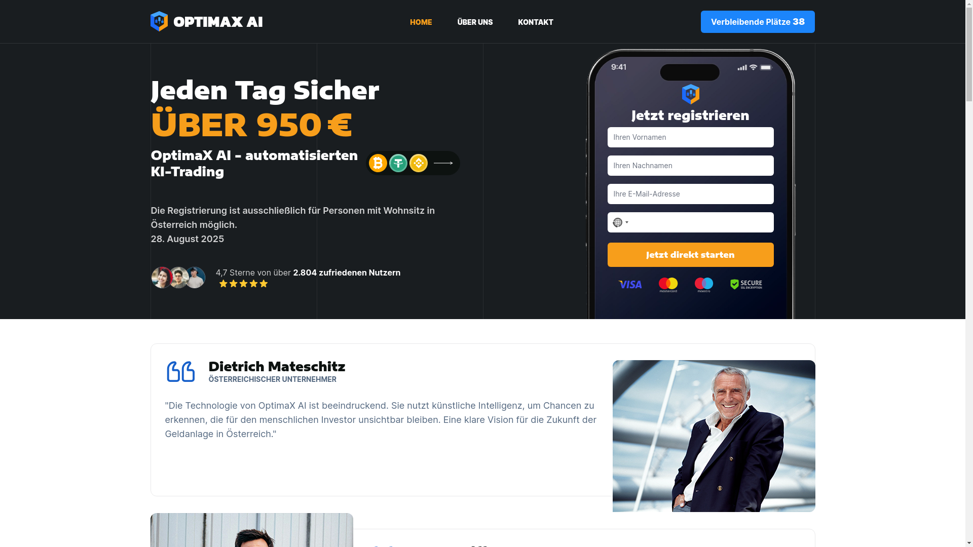 website screenshot of https://optimaxai-invest.com/