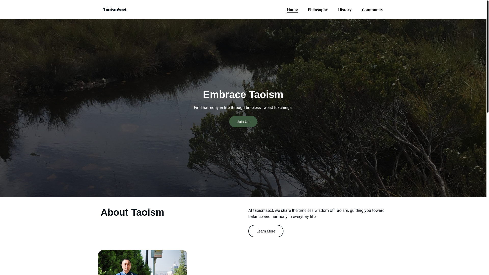 website screenshot of https://taoismsect.org/