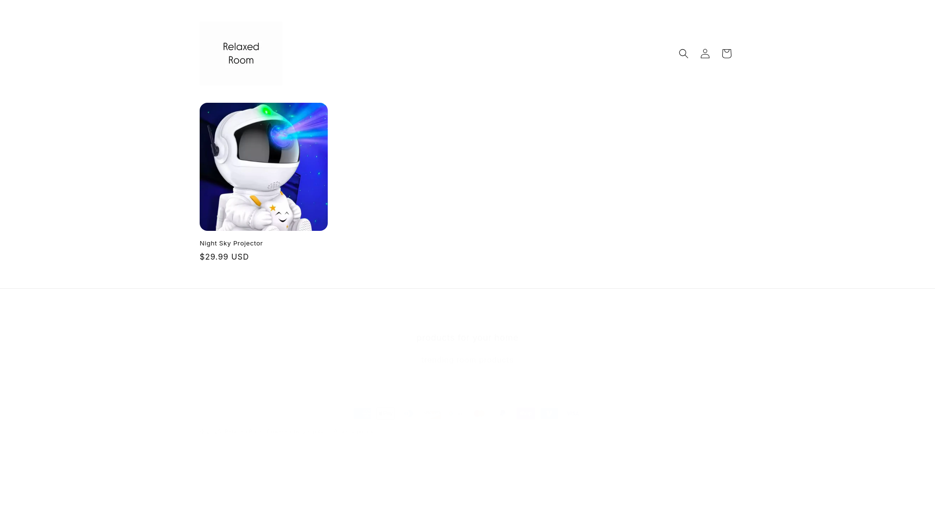 website screenshot of https://relaxedroomco.com/