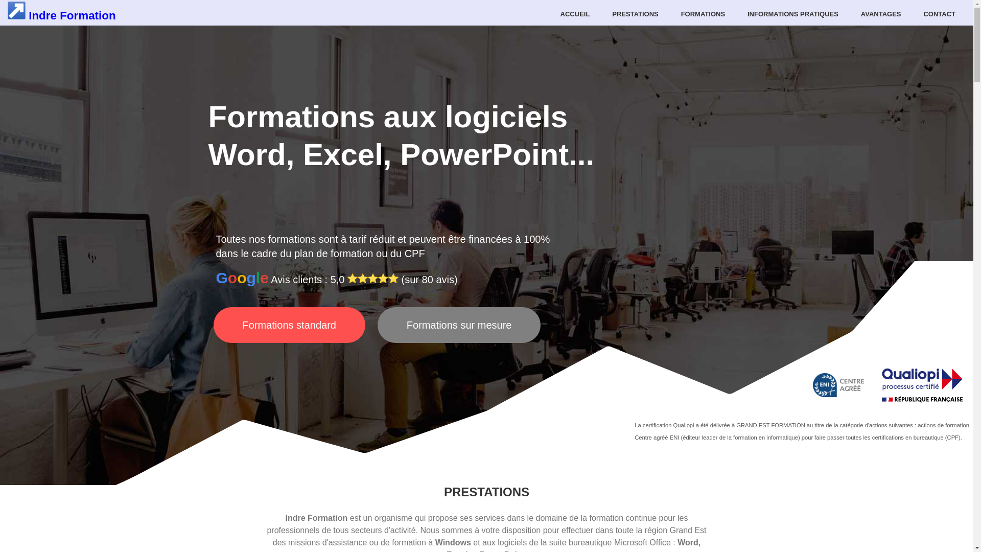 website screenshot of https://indre-formation.eu/