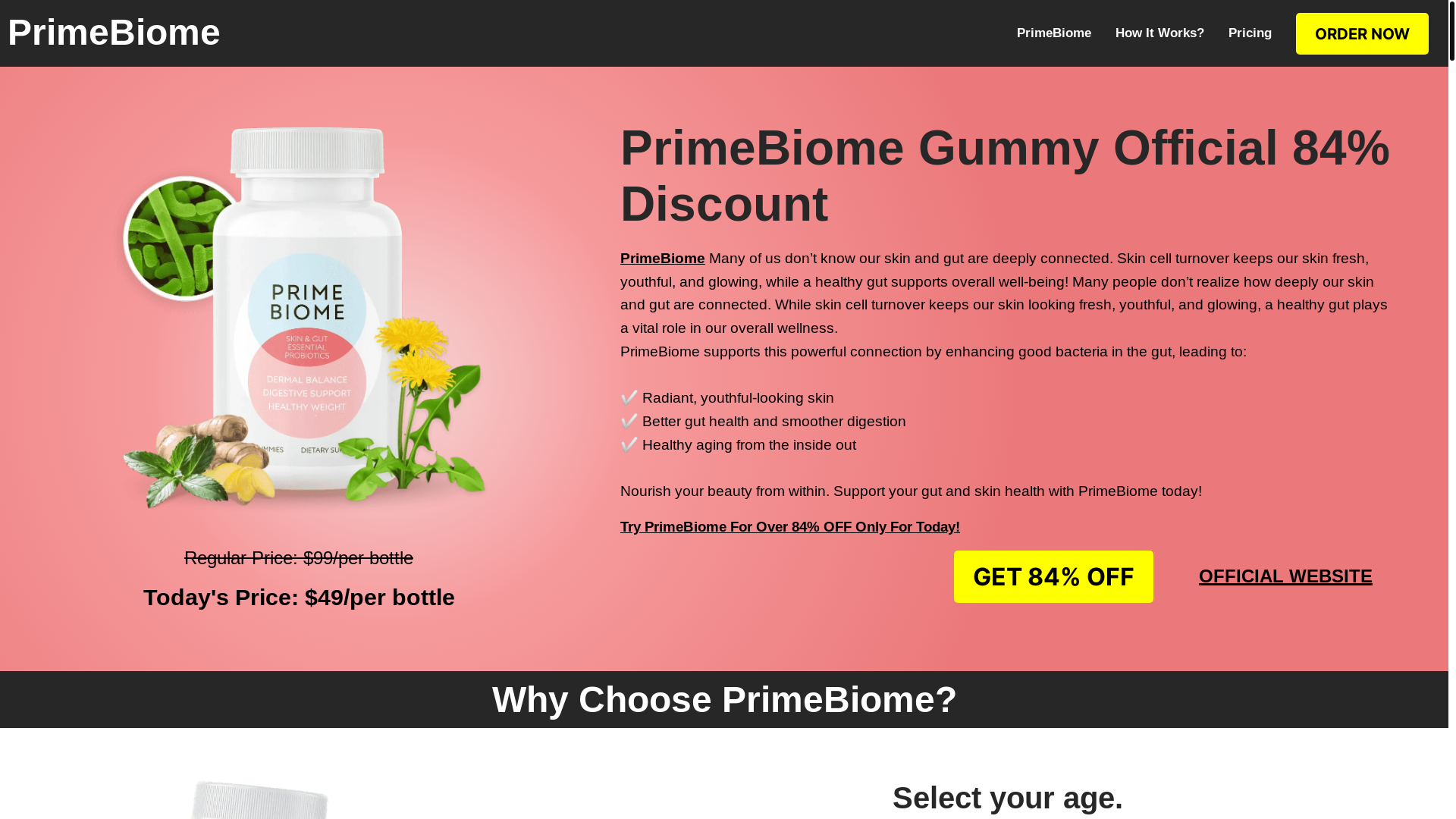 website screenshot of https://primebiome.sbs/