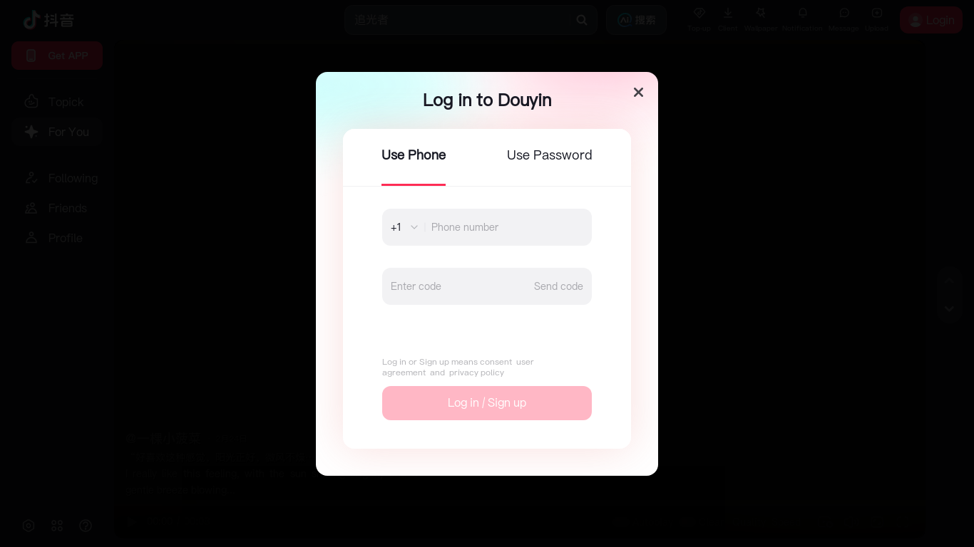 website screenshot of https://amemv.com