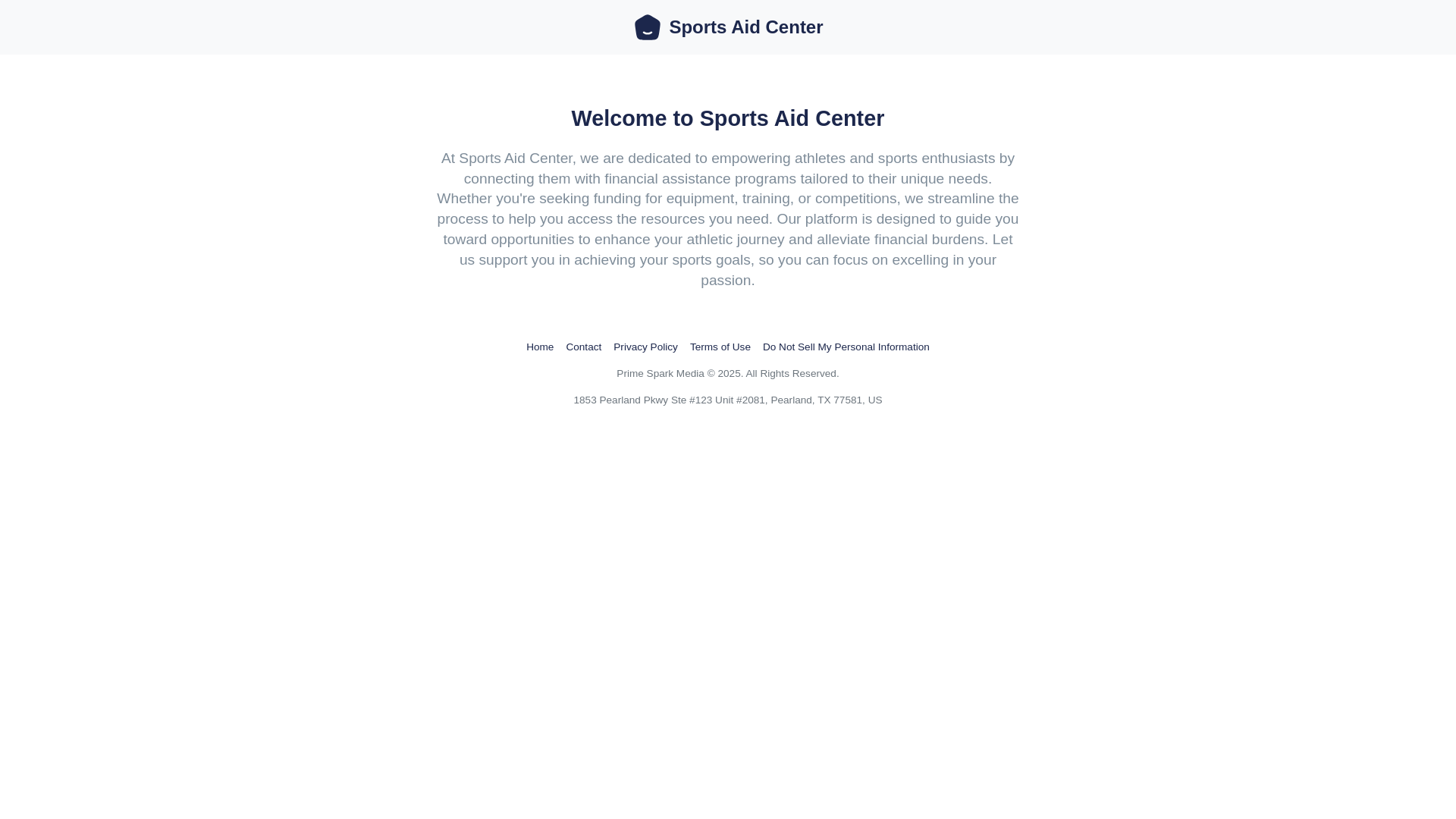 website screenshot of https://sportsaidcenter.com/