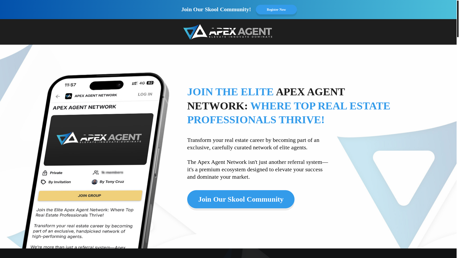 website screenshot of https://apexagentskool.com/
