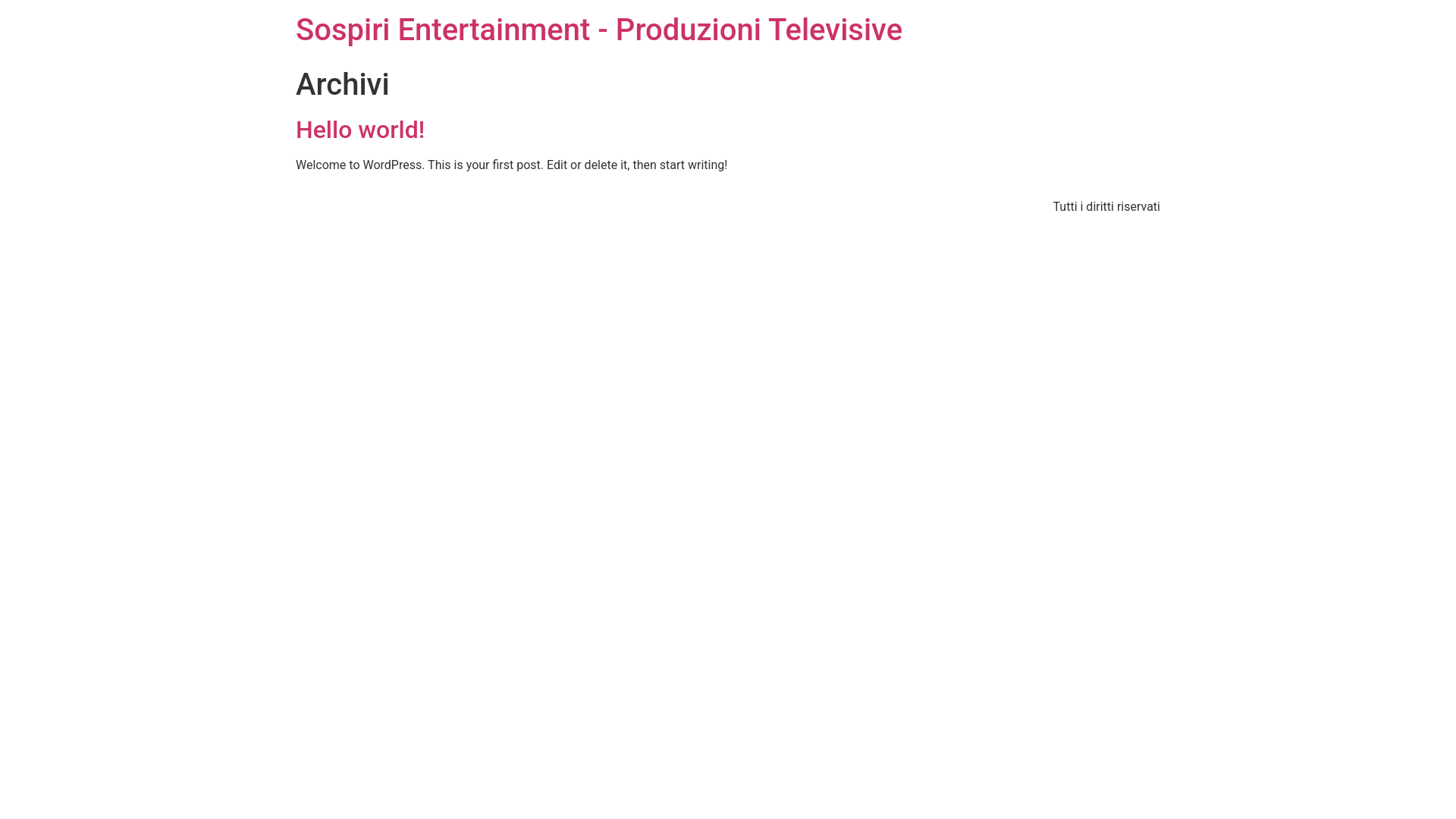 website screenshot of https://sospirientertainment.com/