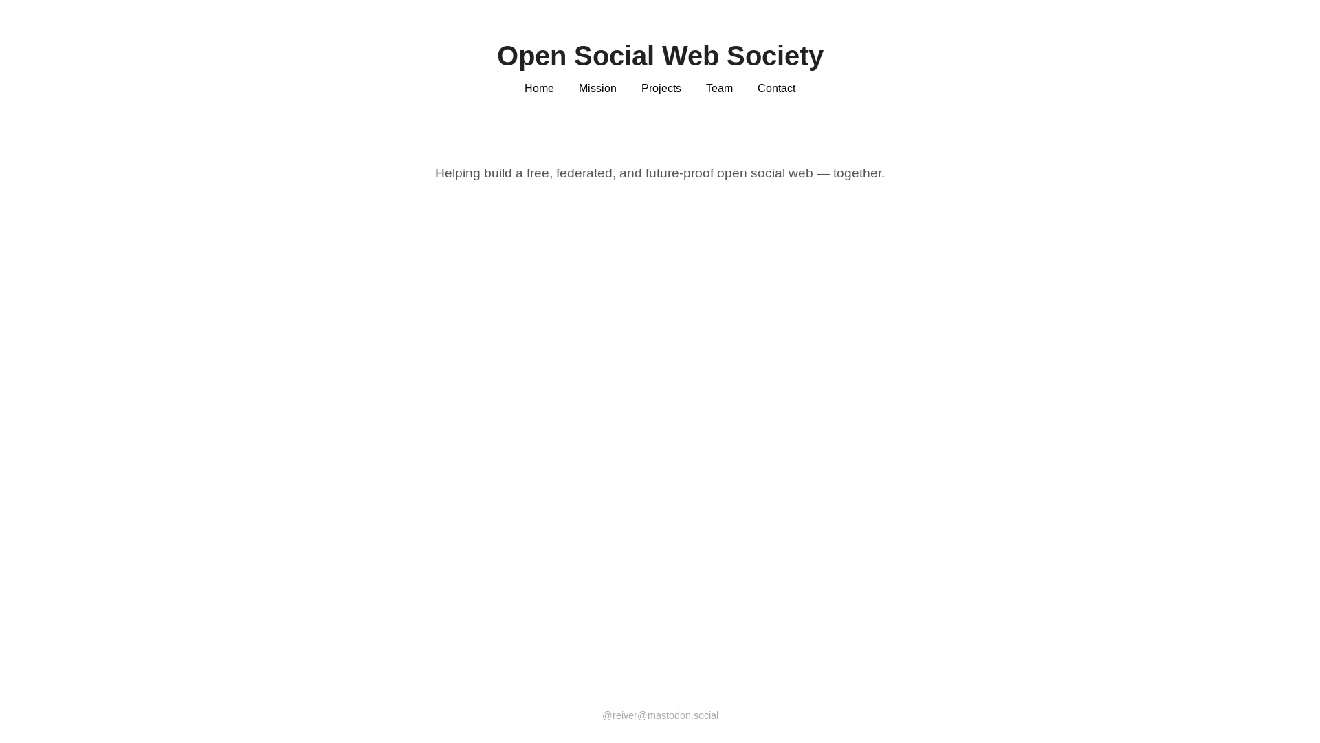 website screenshot of https://opensocialwebsociety.org/