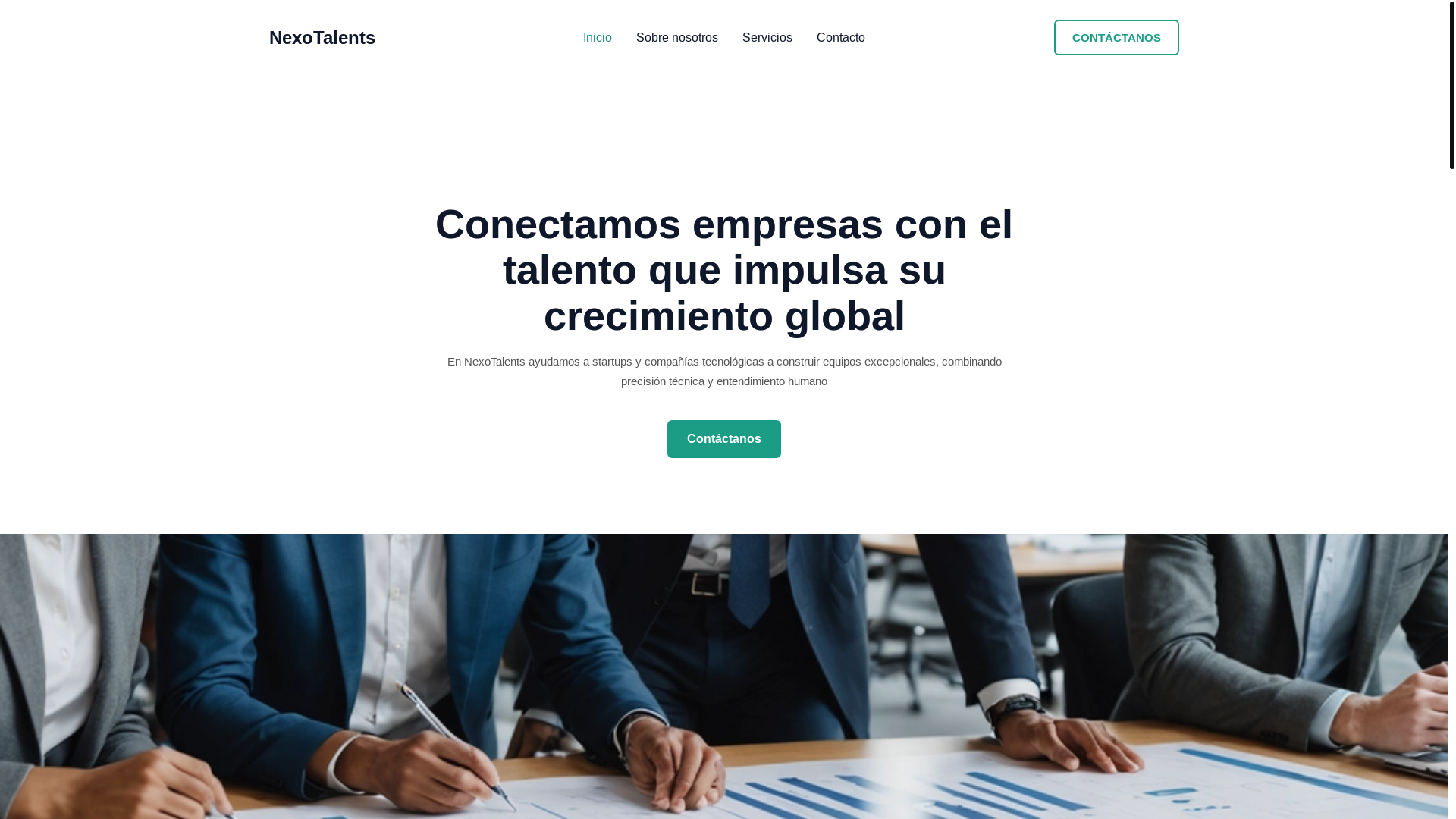 website screenshot of https://nexotalents.com.co/