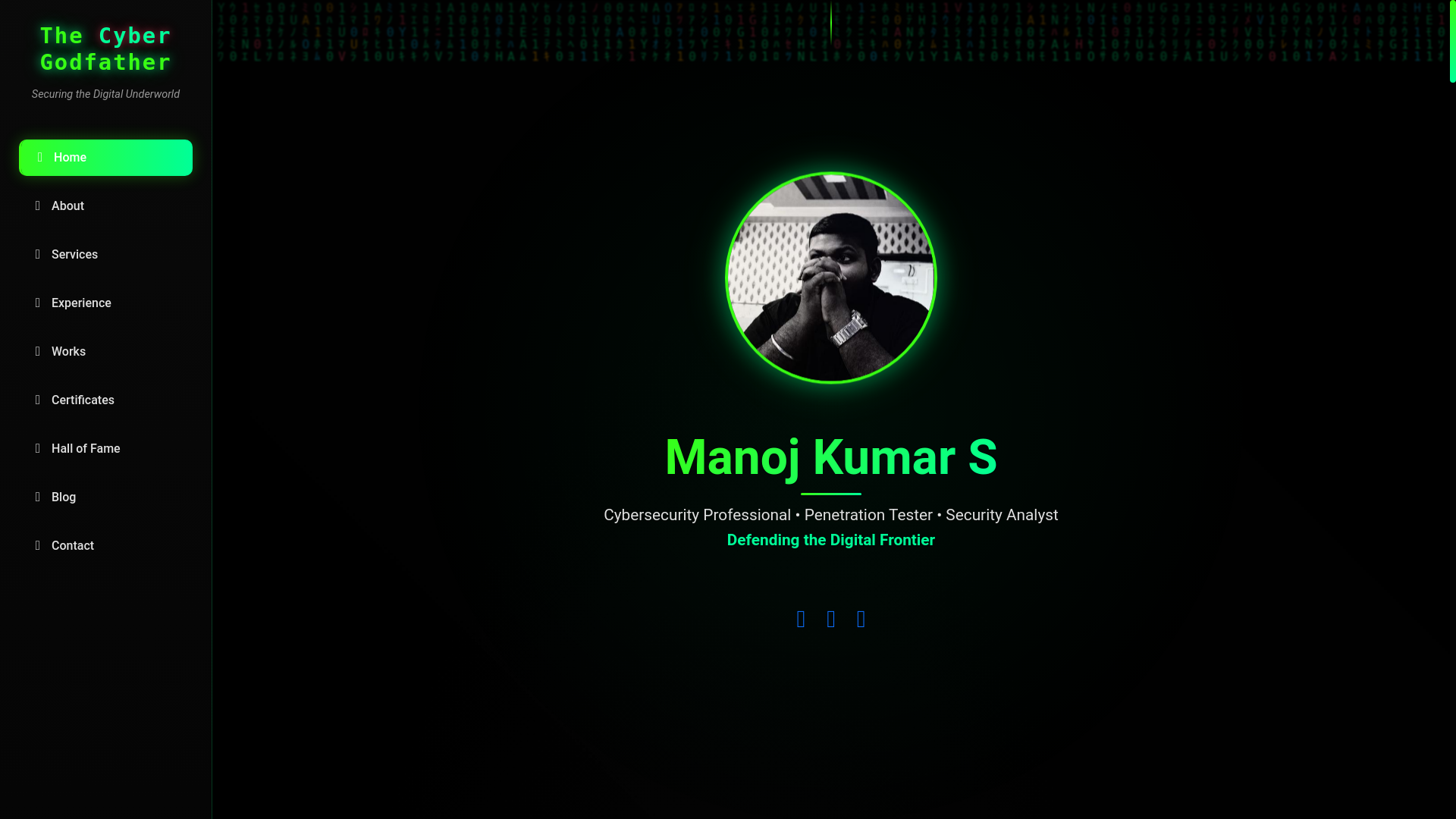 website screenshot of https://cybergodfather.me/