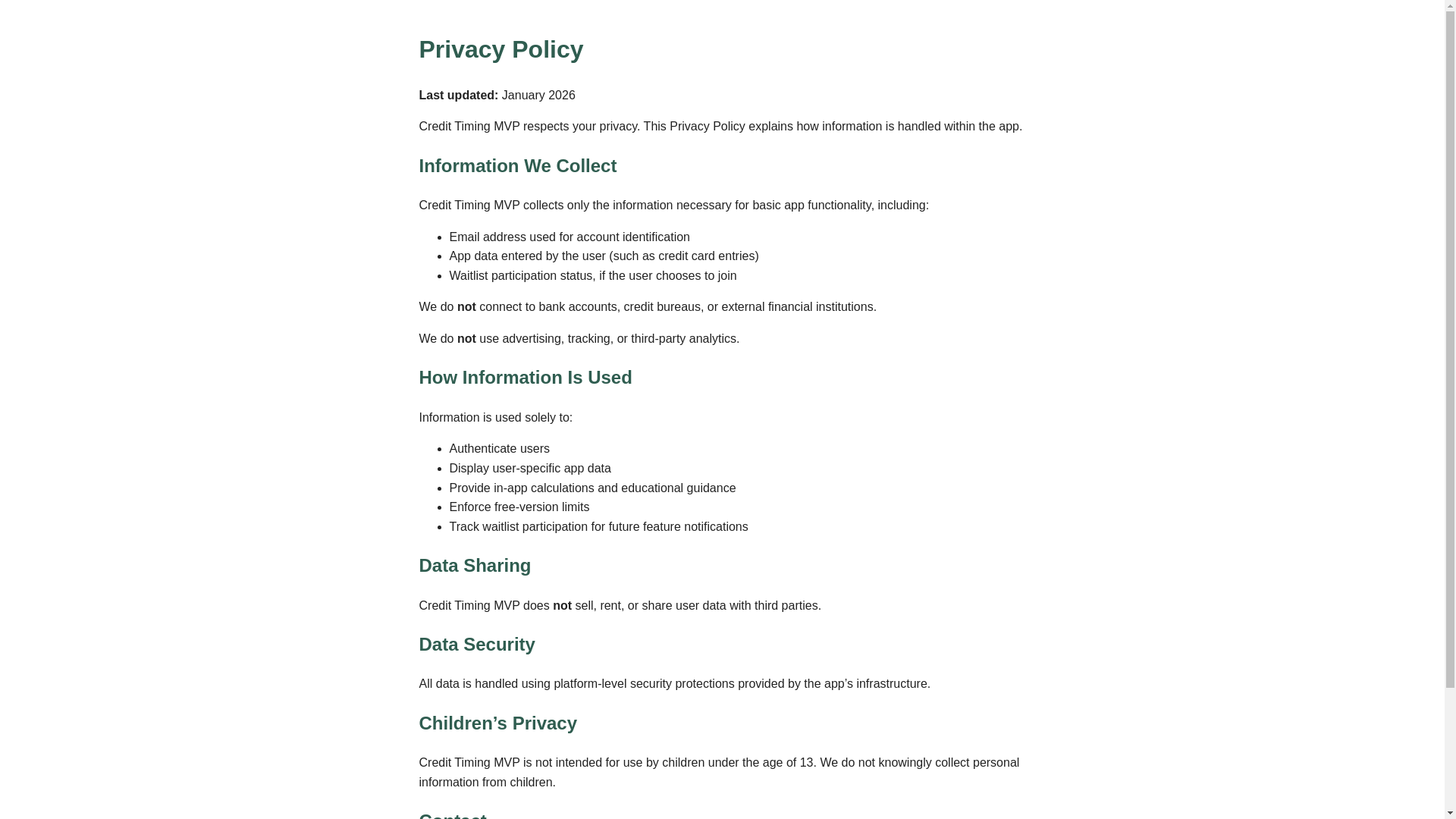 website screenshot of https://credit-timing-mvp.pages.dev/