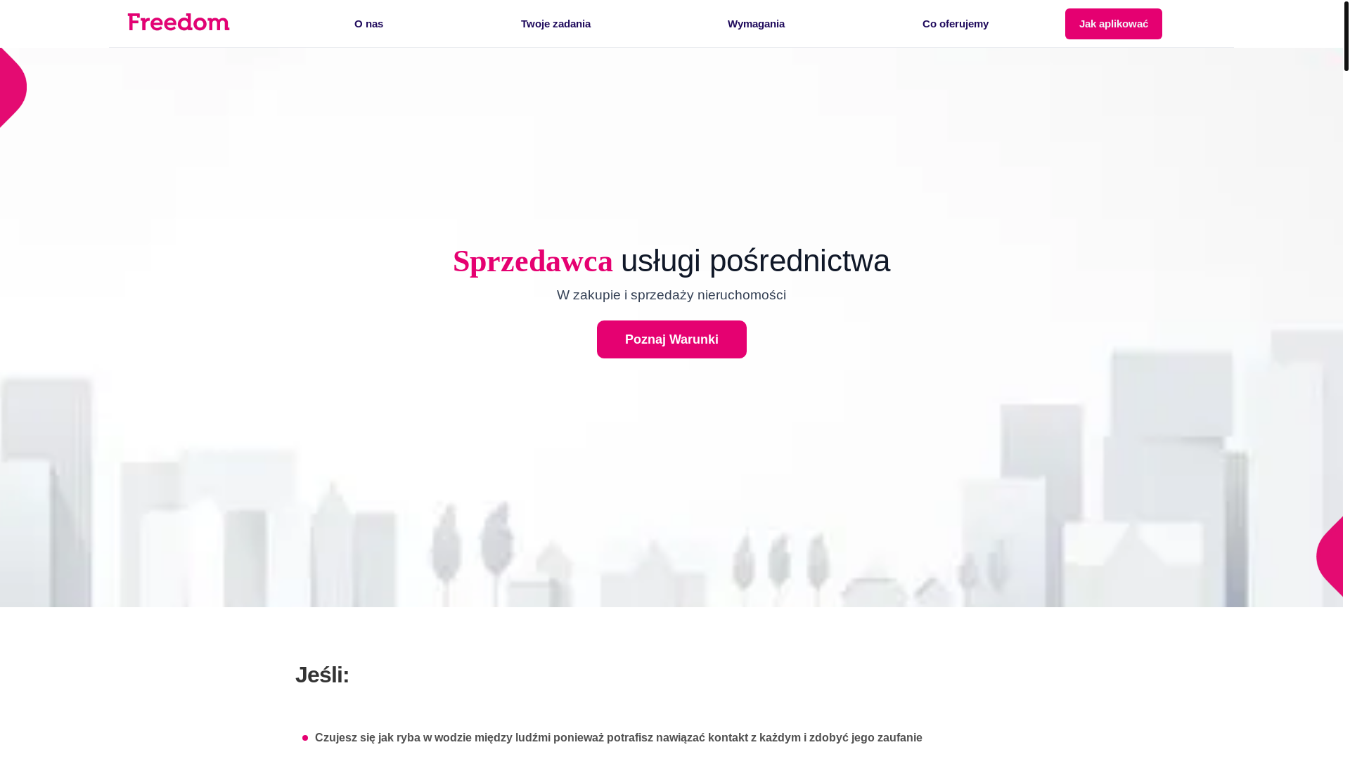 website screenshot of https://freedom-tarnow-rekrutacja.pages.dev/