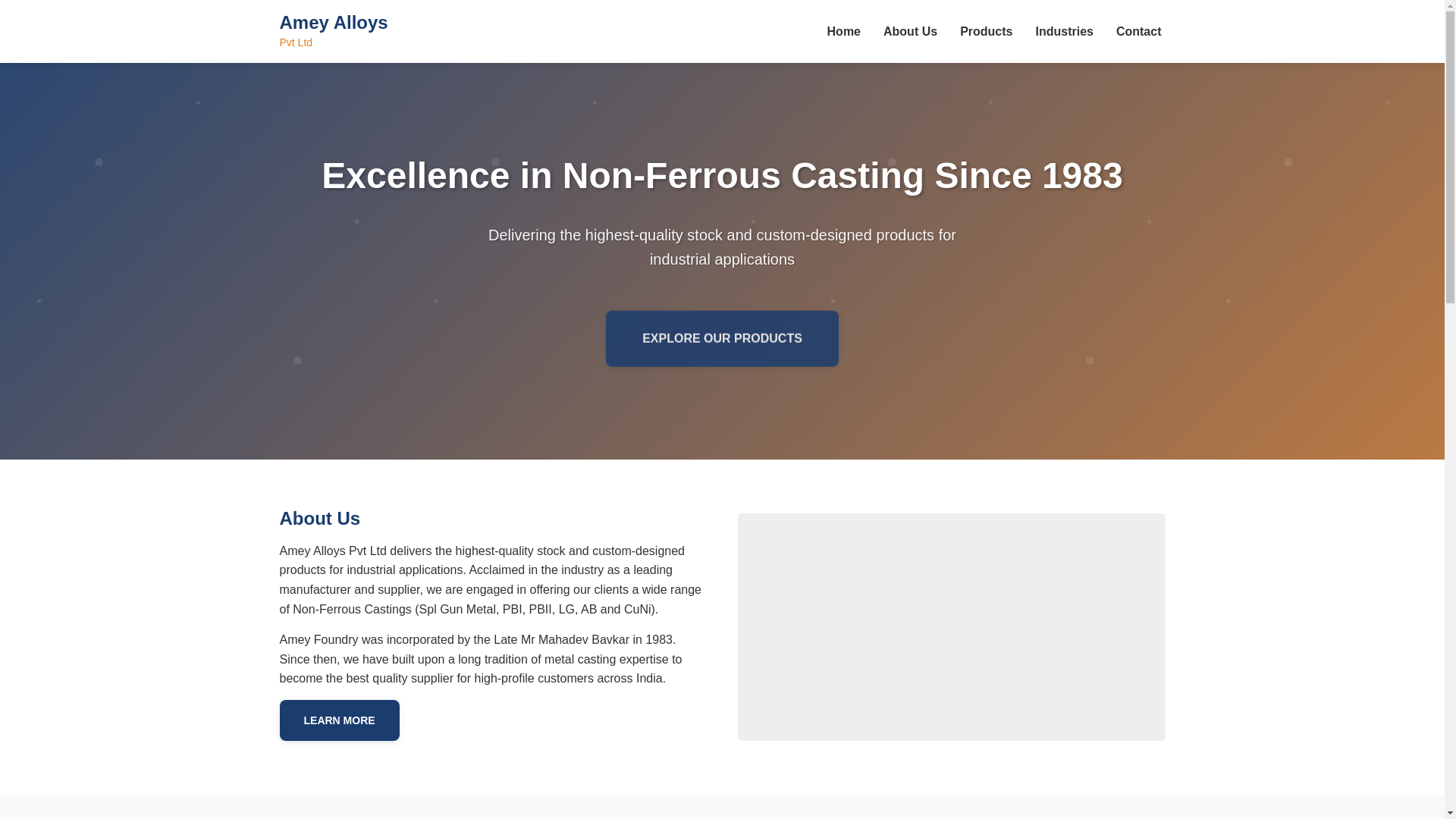 website screenshot of https://ameyalloys-vikram.pages.dev/