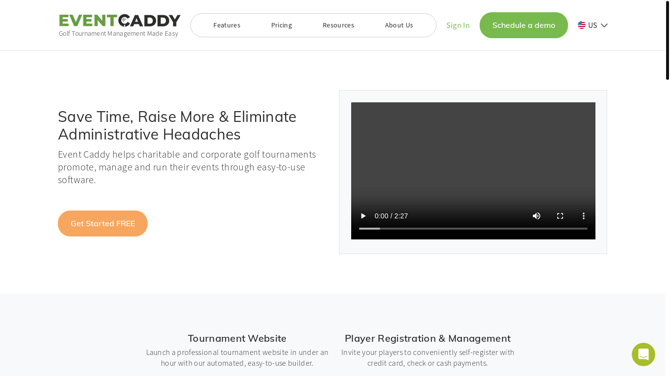 website screenshot of https://www.eventcaddy.com/