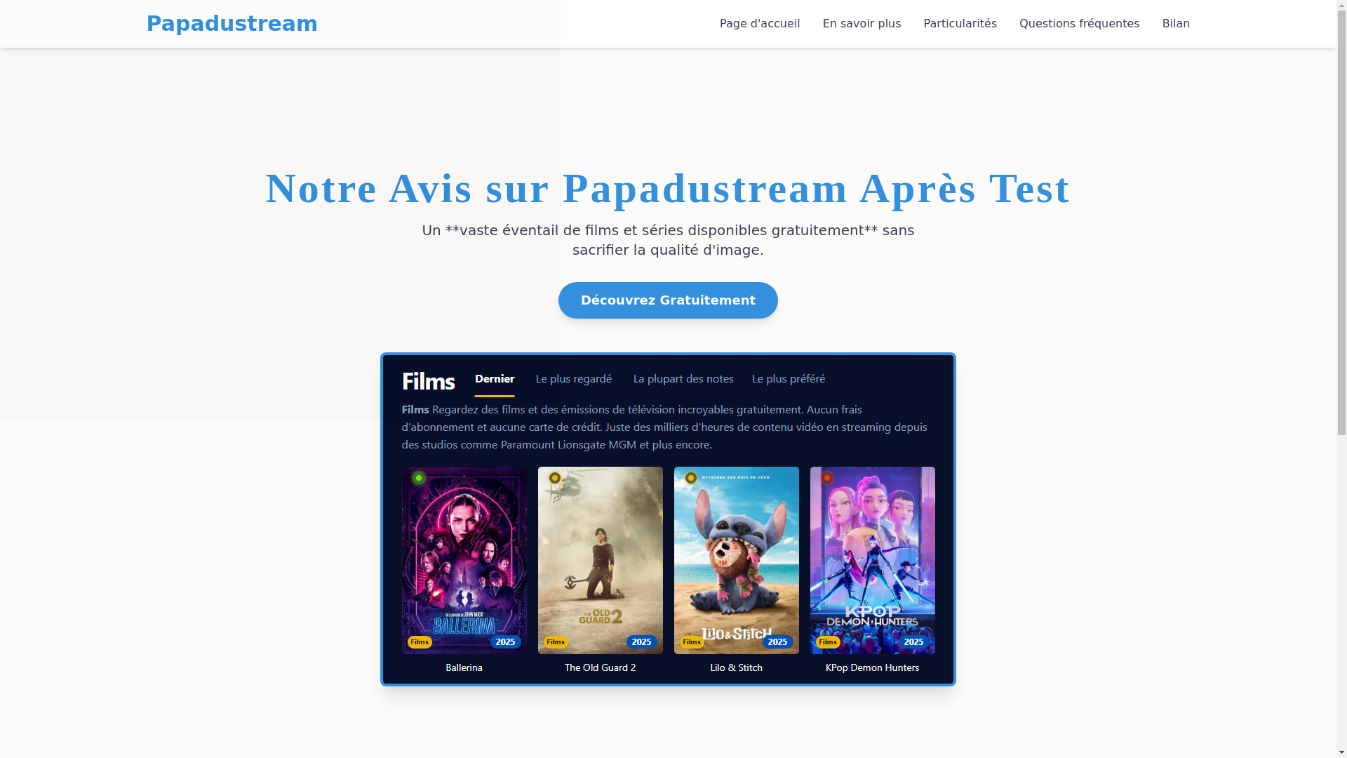 website screenshot of https://papadustream-obps.pages.dev/